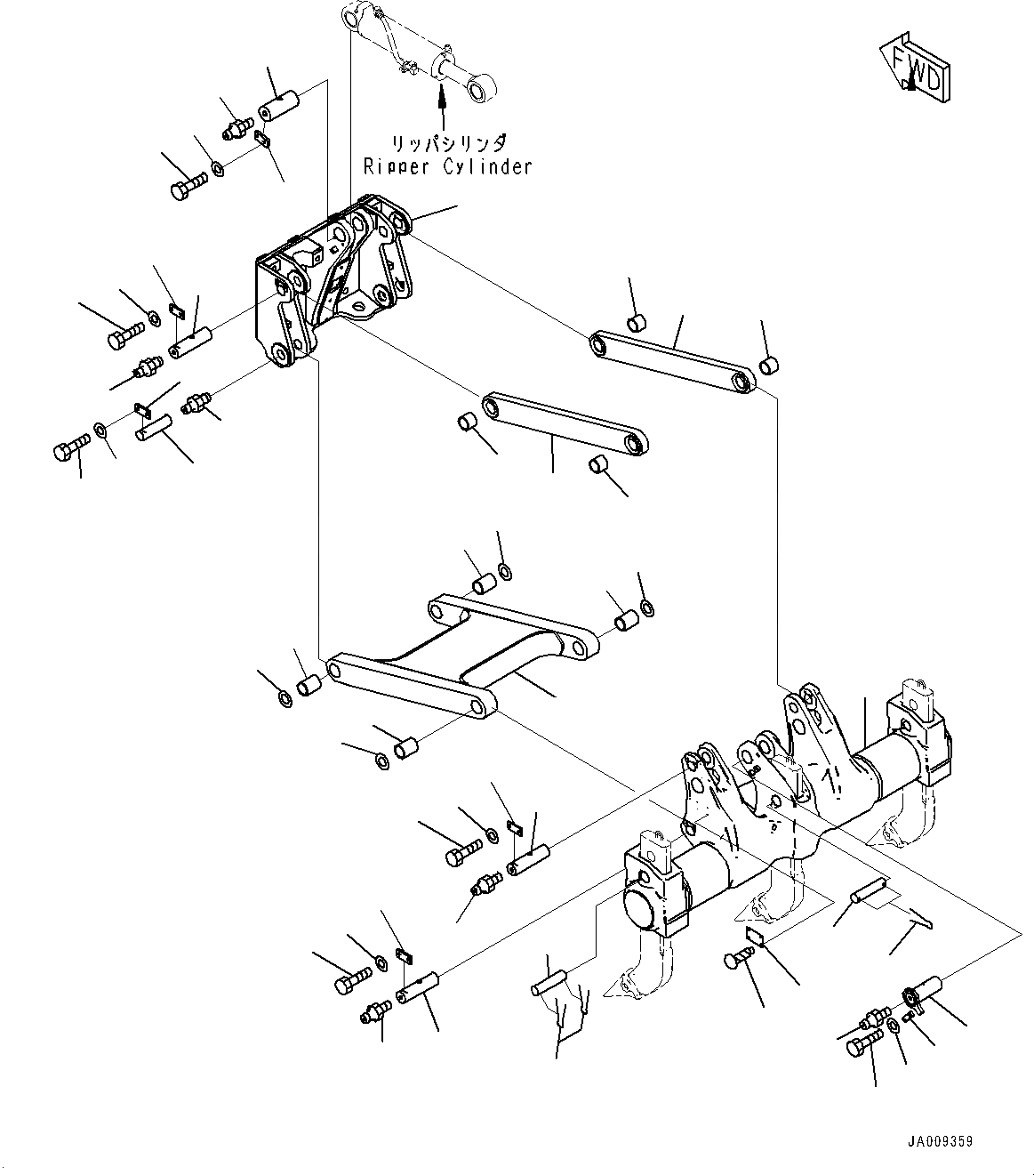 Схема запчастей Komatsu D61EX-23 - РЫХЛИТЕЛЬ, СУППОРТ (№-) РЫХЛИТЕЛЬ