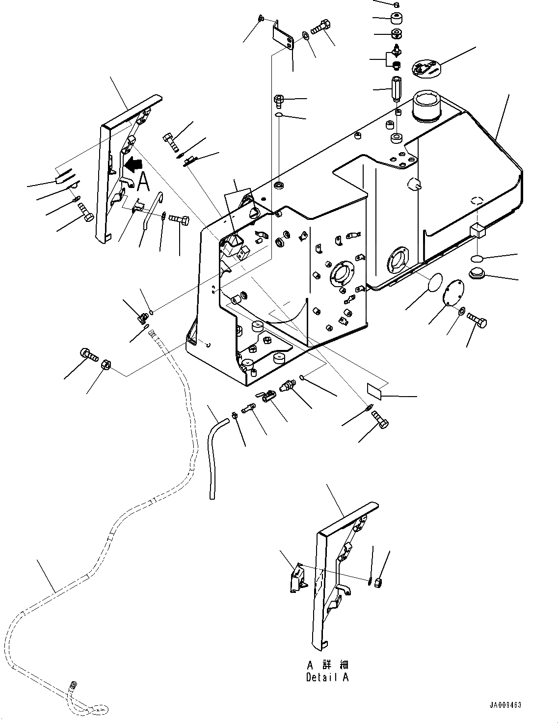 Схема запчастей Komatsu D61PX-23 - ТОПЛИВН. БАК., БАК И САПУН (№-) ТОПЛИВН. БАК., С ЗАПРАВОЧН.LING НАСОС