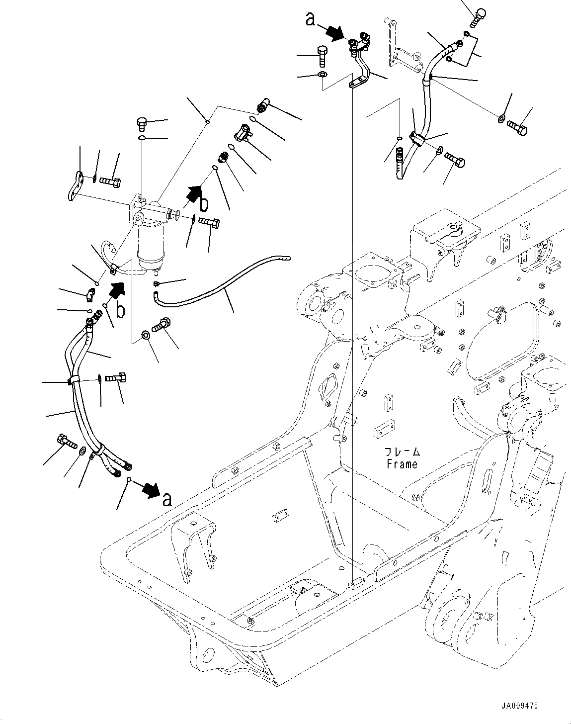 Схема запчастей Komatsu D61PX-23 - ТОПЛИВН. ПОДАЮЩ. ТРУБЫ, PREФИЛЬТР. ТРУБЫ (№-) ТОПЛИВН. ПОДАЮЩ. ТРУБЫ