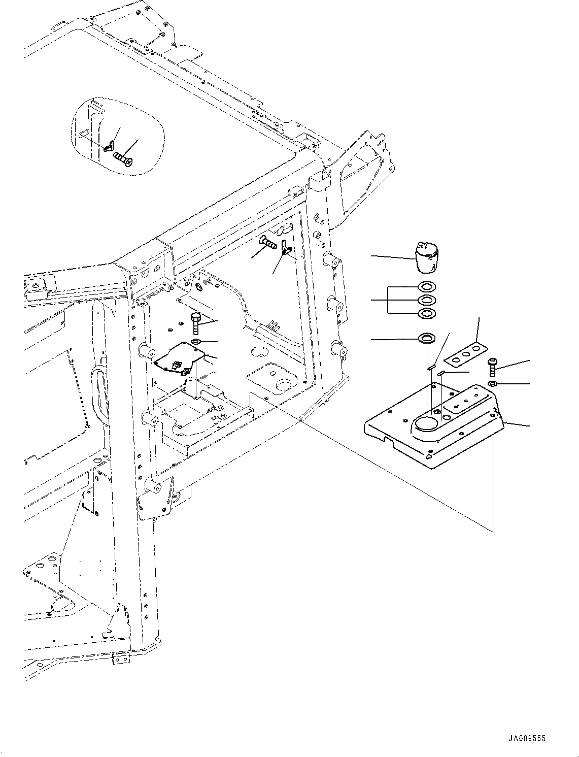 Схема запчастей Komatsu D61PX-23 - КАБИНА, ОТДЕЛКА (№-) КАБИНА, С AM-FM STEREO РАДИО С AUX ФИКСИР., ЕСКАНАТ И ASIA, ЗАДН.VIEW CAMERA