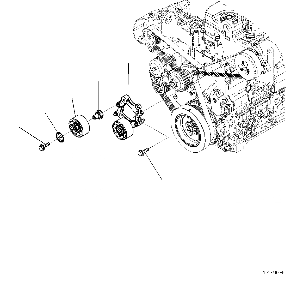 Схема запчастей Komatsu SAA6D107E-2D - ЛЕНИВЕЦ ШКИВ (№7-) ЛЕНИВЕЦ ШКИВ