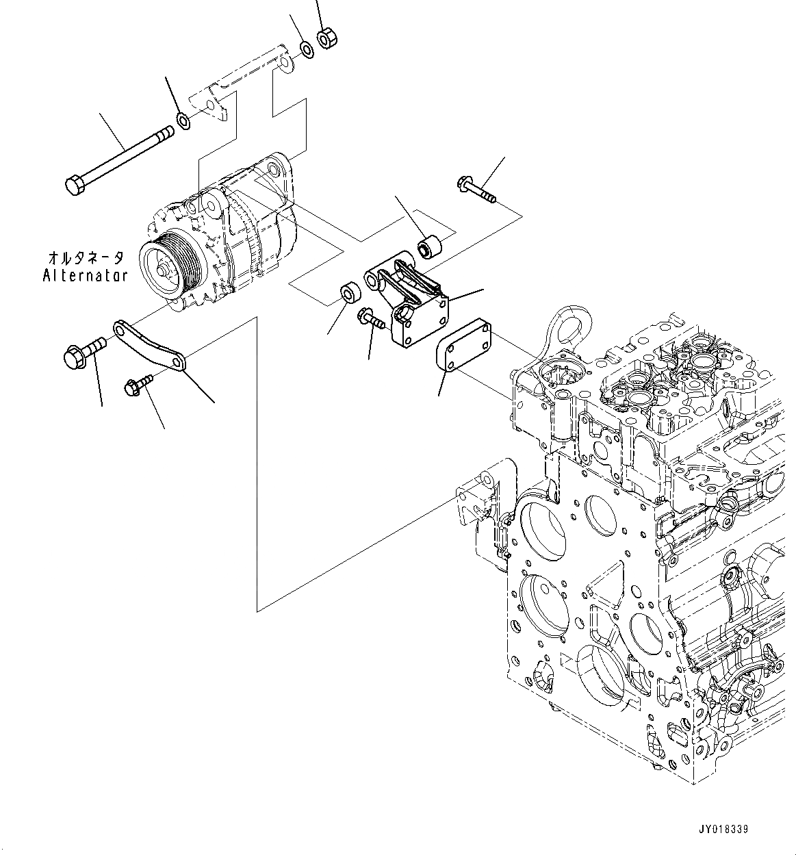 Схема запчастей Komatsu SAA6D107E-2D - КРЕПЛЕНИЕ ГЕНЕРАТОРА (№7-) КРЕПЛЕНИЕ ГЕНЕРАТОРА, AMP