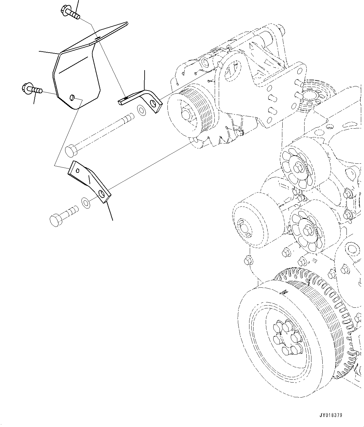 Схема запчастей Komatsu SAA6D107E-2D - ГЕНЕРАТОР КРЫШКА(№7-) ГЕНЕРАТОР COVER, AMP