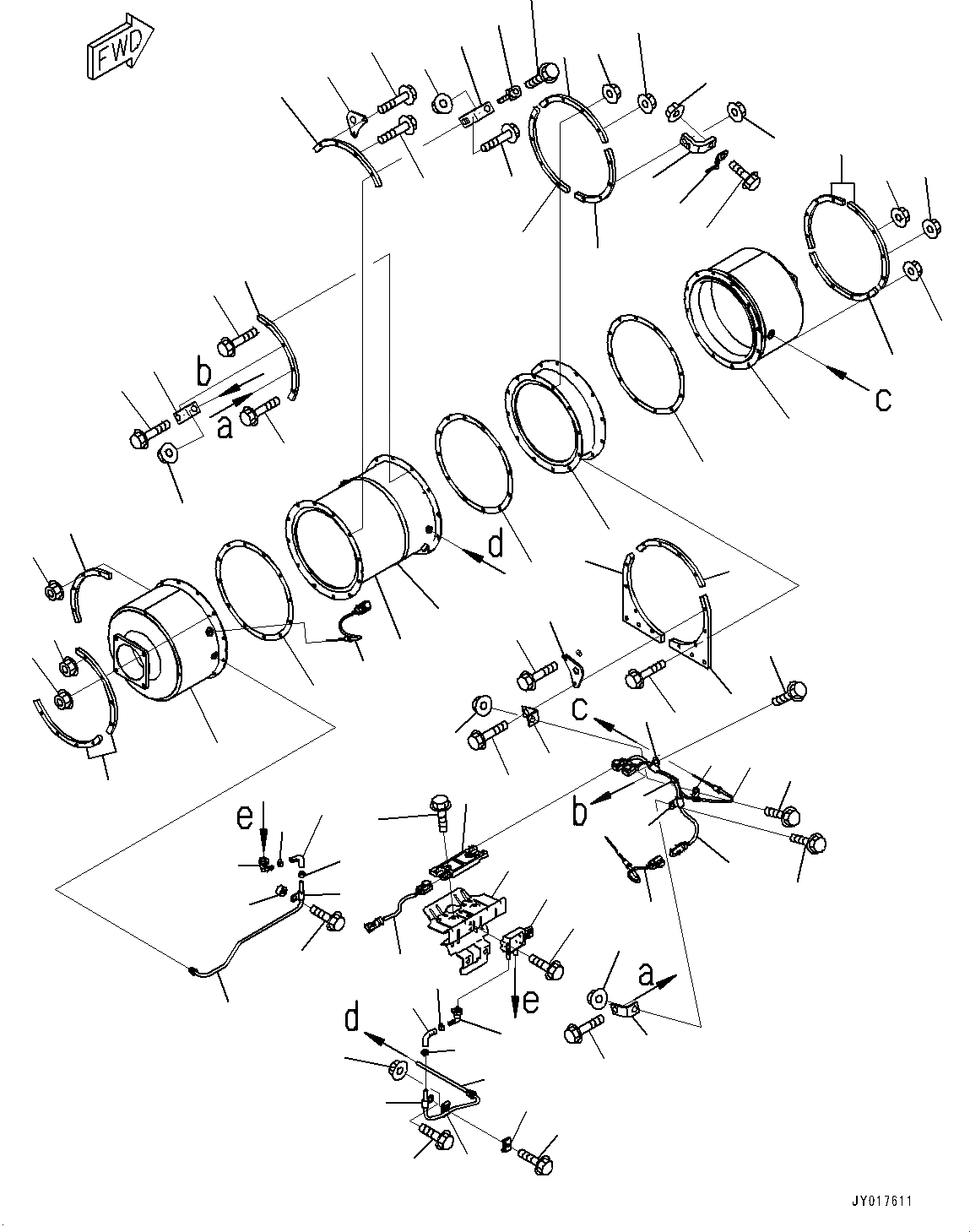 Схема запчастей Komatsu SAA6D140E-6A - KOMATSU DIESEL ЧАСТЬICULATE ФИЛЬТР. (KDPF) (№7-) KOMATSU DIESEL ЧАСТЬICULATE ФИЛЬТР. (KDPF)