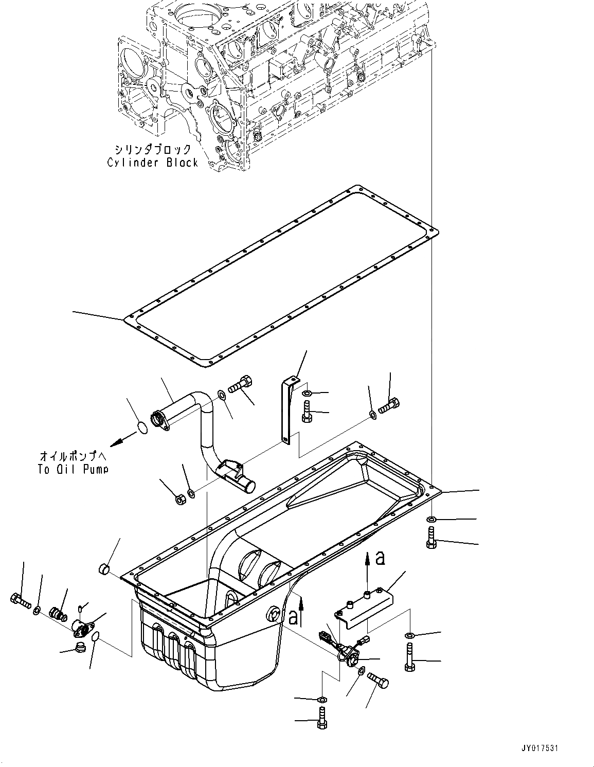 Схема запчастей Komatsu SAA6D140E-6A - МАСЛЯНЫЙ ПОДДОН И ВСАСЫВАЮЩИЙ ПАТРУБОК, МАСЛЯНЫЙ ПОДДОН (№7-) МАСЛЯНЫЙ ПОДДОН И ВСАСЫВАЮЩИЙ ПАТРУБОК
