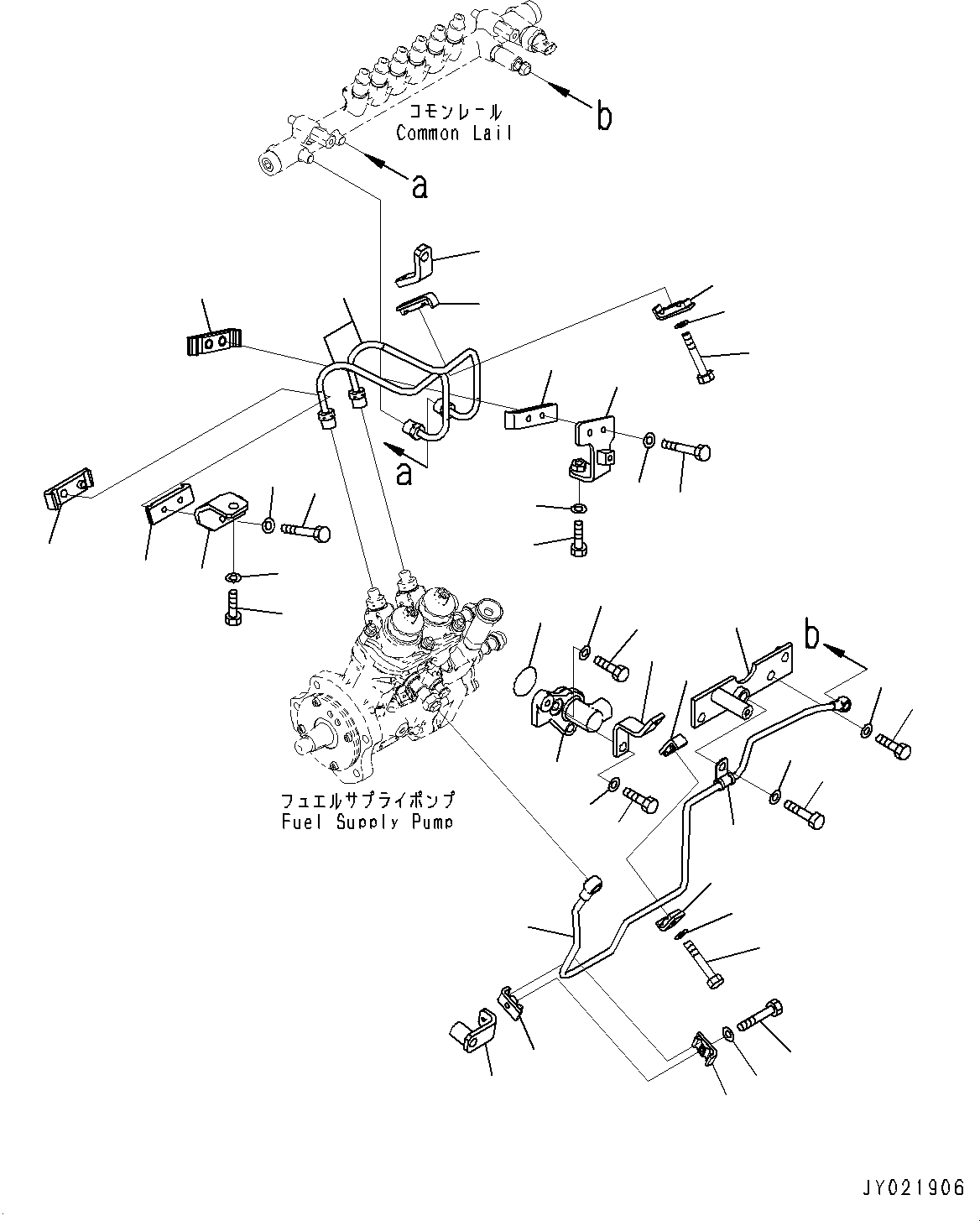 Схема запчастей Komatsu SAA6D140E-6A - ТОПЛИВН. НАСОС, ТРУБЫ (№7-) ТОПЛИВН. НАСОС