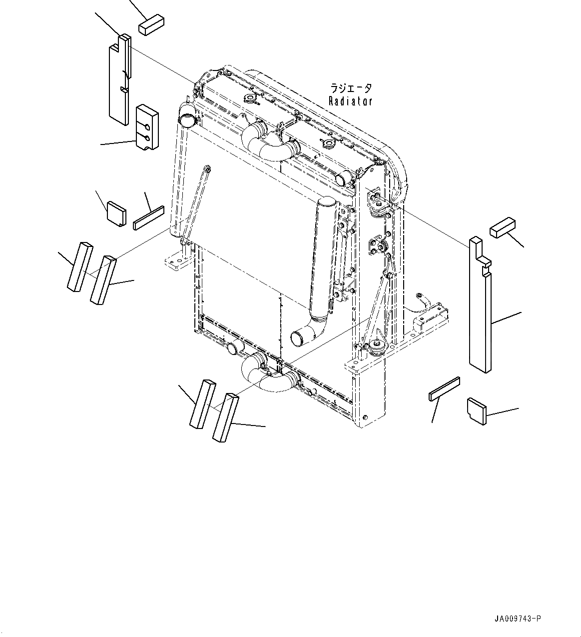 Схема запчастей Komatsu WA470-7 - РАДИАТОР, ЩИТКИ (№-) РАДИАТОР, С ШИР. СЕРДЦЕВИНА