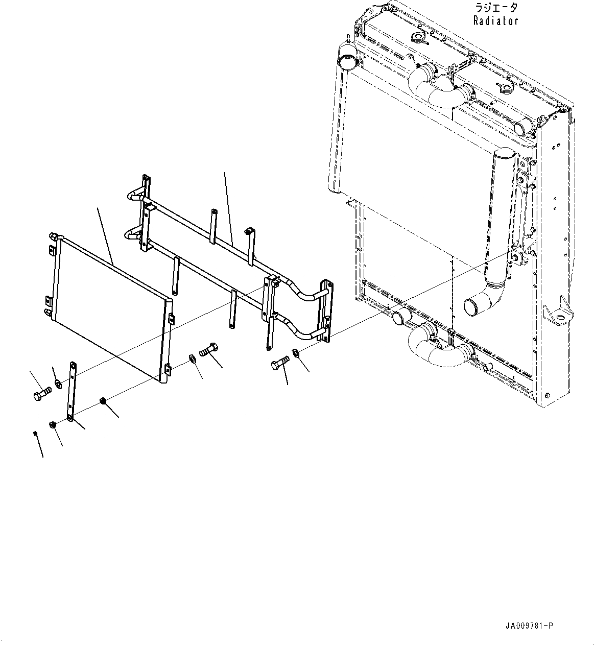 Схема запчастей Komatsu WA470-7 - РАДИАТОР, КОНДЕНСАТОР (№-) РАДИАТОР, С ШИР. СЕРДЦЕВИНА, ТОПЛИВН. БАК. ДЛЯ ECE СПЕЦ-ЯIFICATION