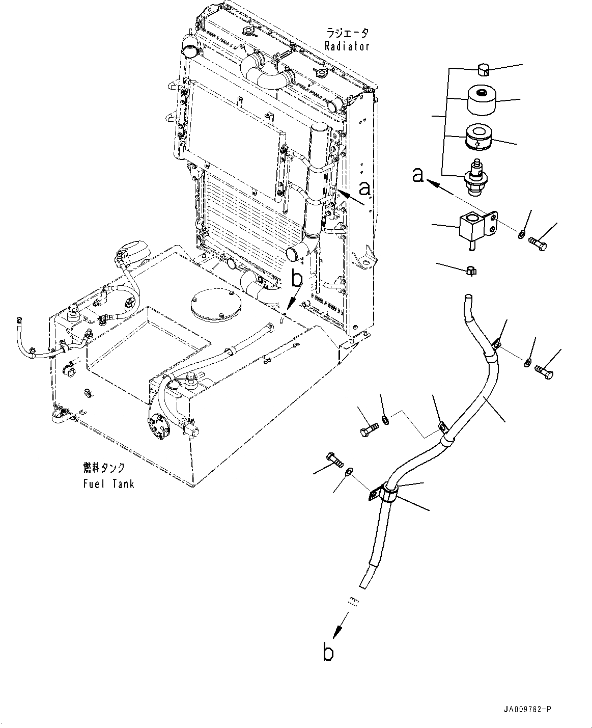 Схема запчастей Komatsu WA470-7 - РАДИАТОР, САПУН, ТОПЛИВН. БАК. (№-) РАДИАТОР, С ШИР. СЕРДЦЕВИНА, ТОПЛИВН. БАК. ДЛЯ ECE СПЕЦ-ЯIFICATION