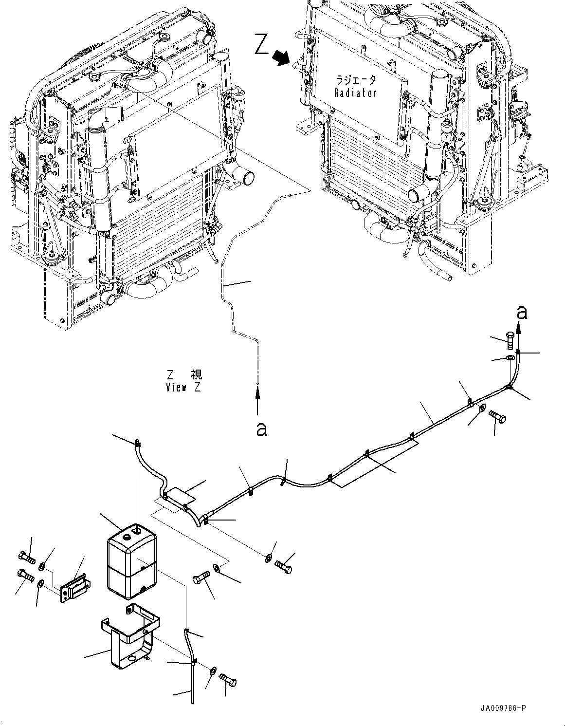 Схема запчастей Komatsu WA470-7 - РАДИАТОР, SUB-БАК (№-) РАДИАТОР, С ШИР. СЕРДЦЕВИНА