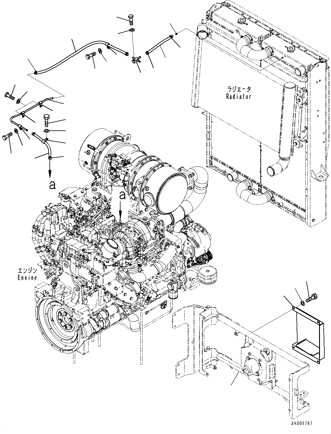 Схема запчастей Komatsu WA470-7 - РАДИАТОР, ВЕНТИЛЯТОР (№-) РАДИАТОР, С ШИР. СЕРДЦЕВИНА