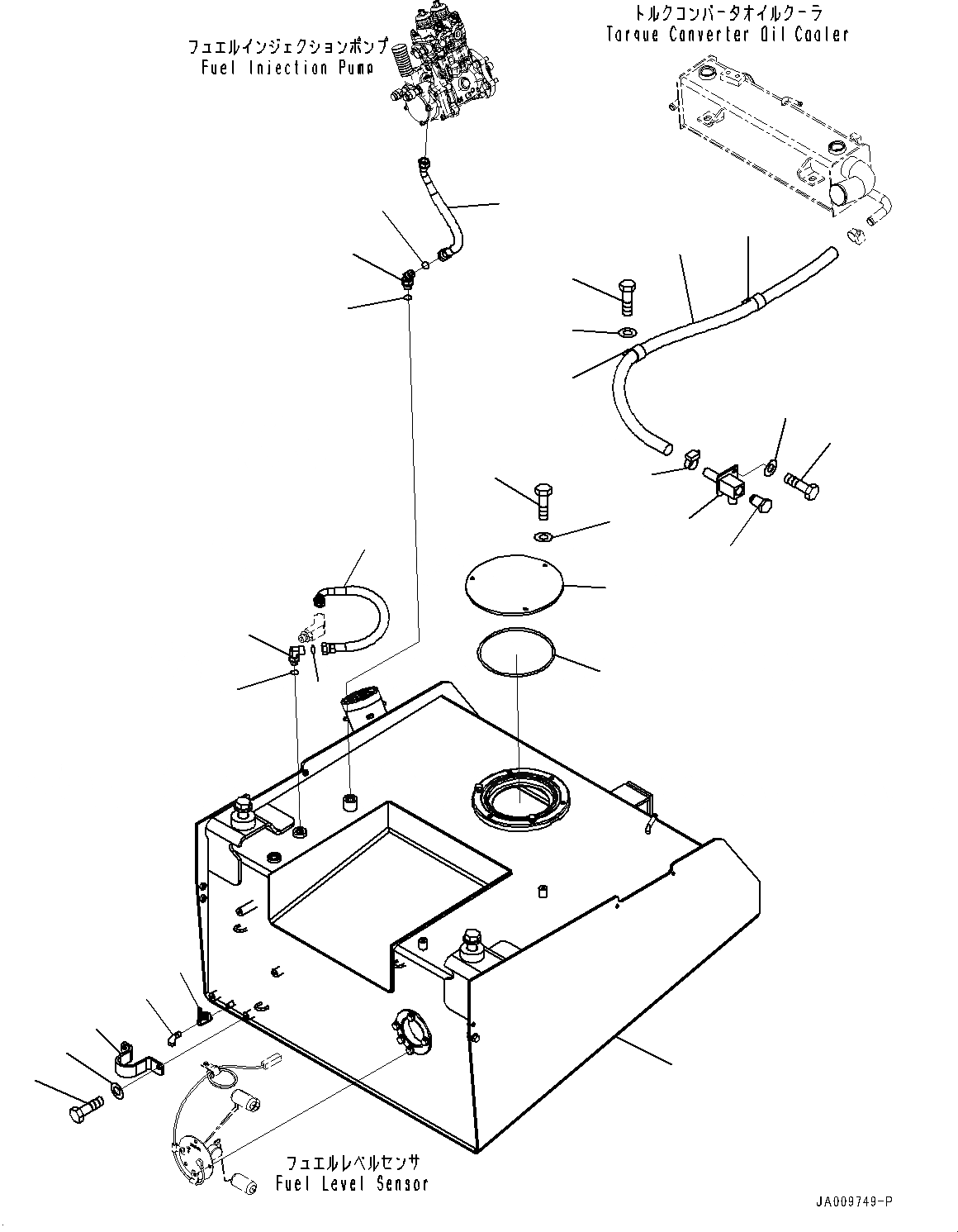 Схема запчастей Komatsu WA470-7 - ТОПЛИВН. БАК., БАК И ТРУБЫ (№-) ТОПЛИВН. БАК., ДЛЯ ECE СПЕЦ-ЯIFICATION