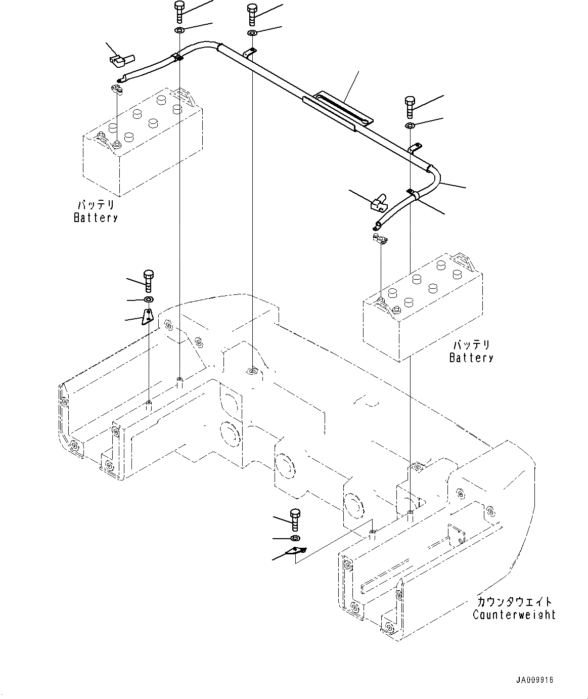 Схема запчастей Komatsu WA470-7 - КОРПУС АККУМУЛЯТОРА, АККУМУЛЯТОР КАБЕЛЬ (№-) КОРПУС АККУМУЛЯТОРА, С ЗАДН. ФОНАРИ
