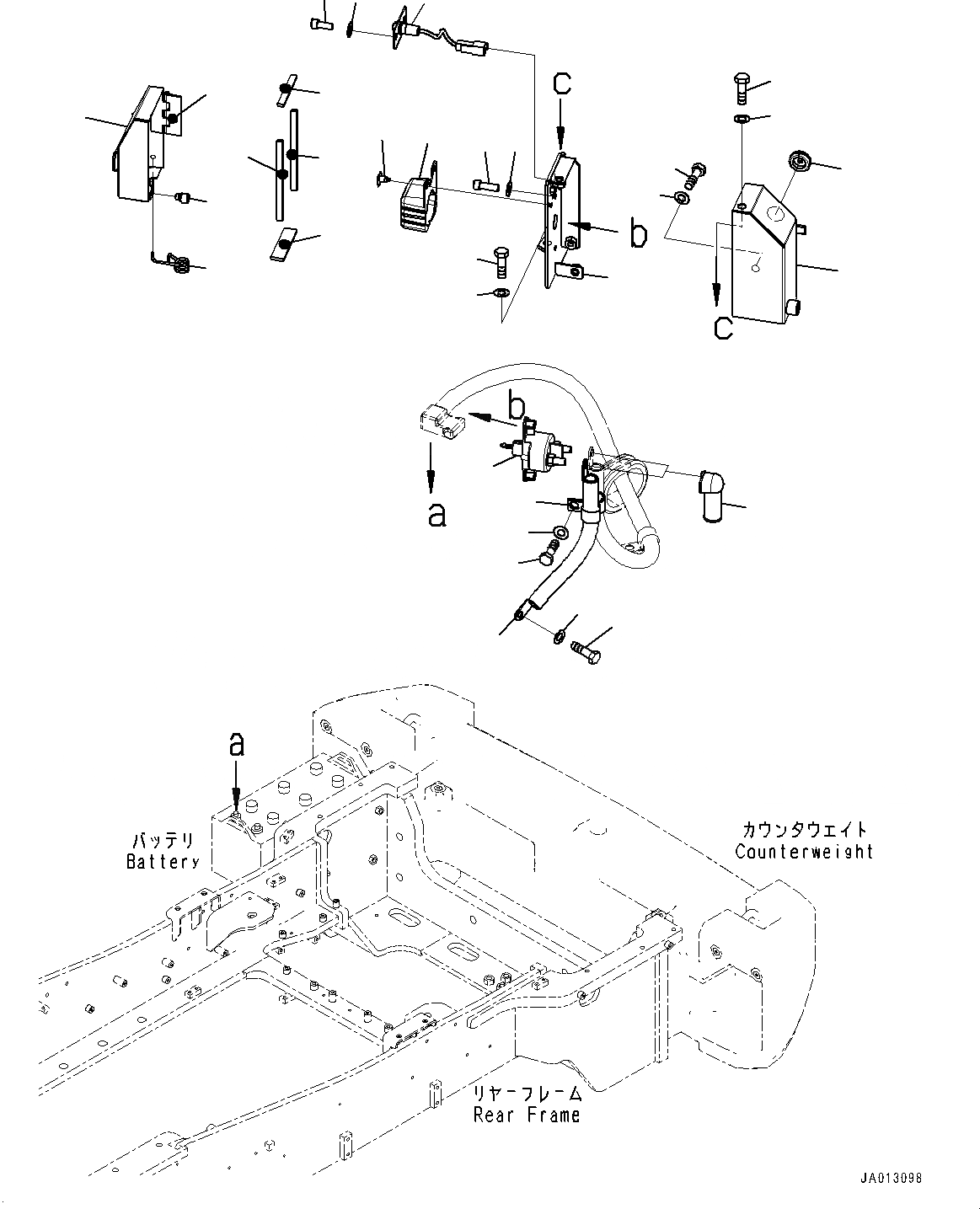Схема запчастей Komatsu WA470-7 - КОРПУС АККУМУЛЯТОРА, DISCONNECT ПЕРЕКЛЮЧАТЕЛЬ (№-) КОРПУС АККУМУЛЯТОРА, ДЛЯ СТРАН ЕС ROAD REGULATION