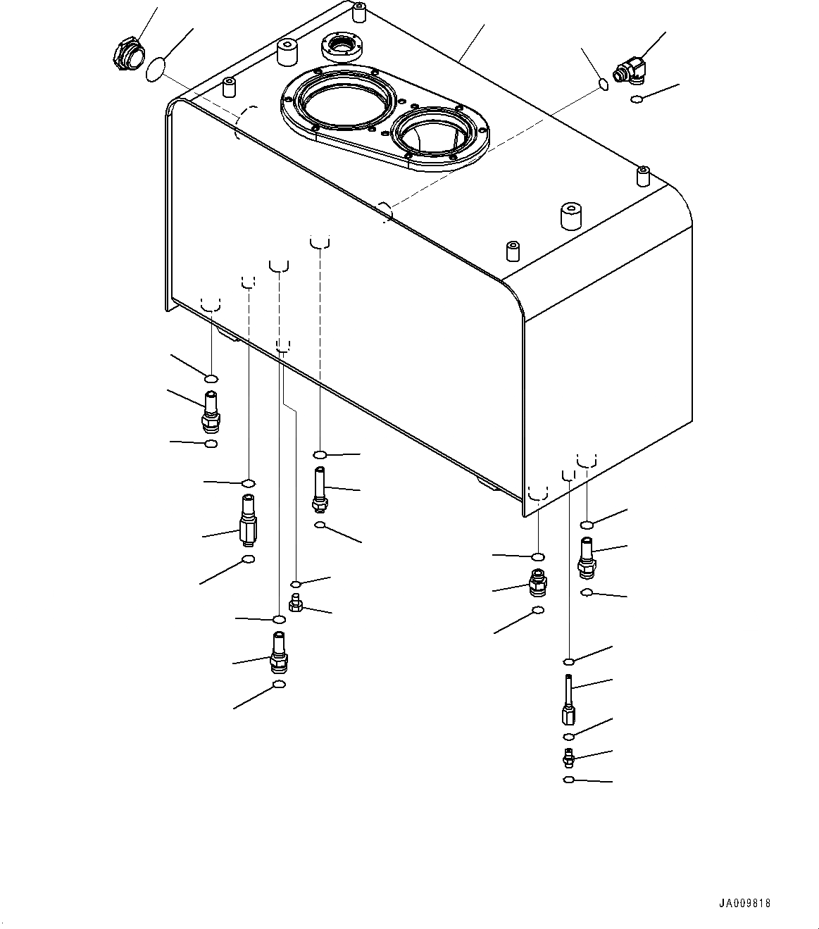 Схема запчастей Komatsu WA470-7 - ГИДР. БАК., БАК И ПАТРУБОК (№-) ГИДР. БАК., БЕЗ ЭКСТРЕНН. РУЛЕВ. УПРАВЛЕНИЕ, АВТОМАТИЧ. УПРАВЛ-Е ТИП