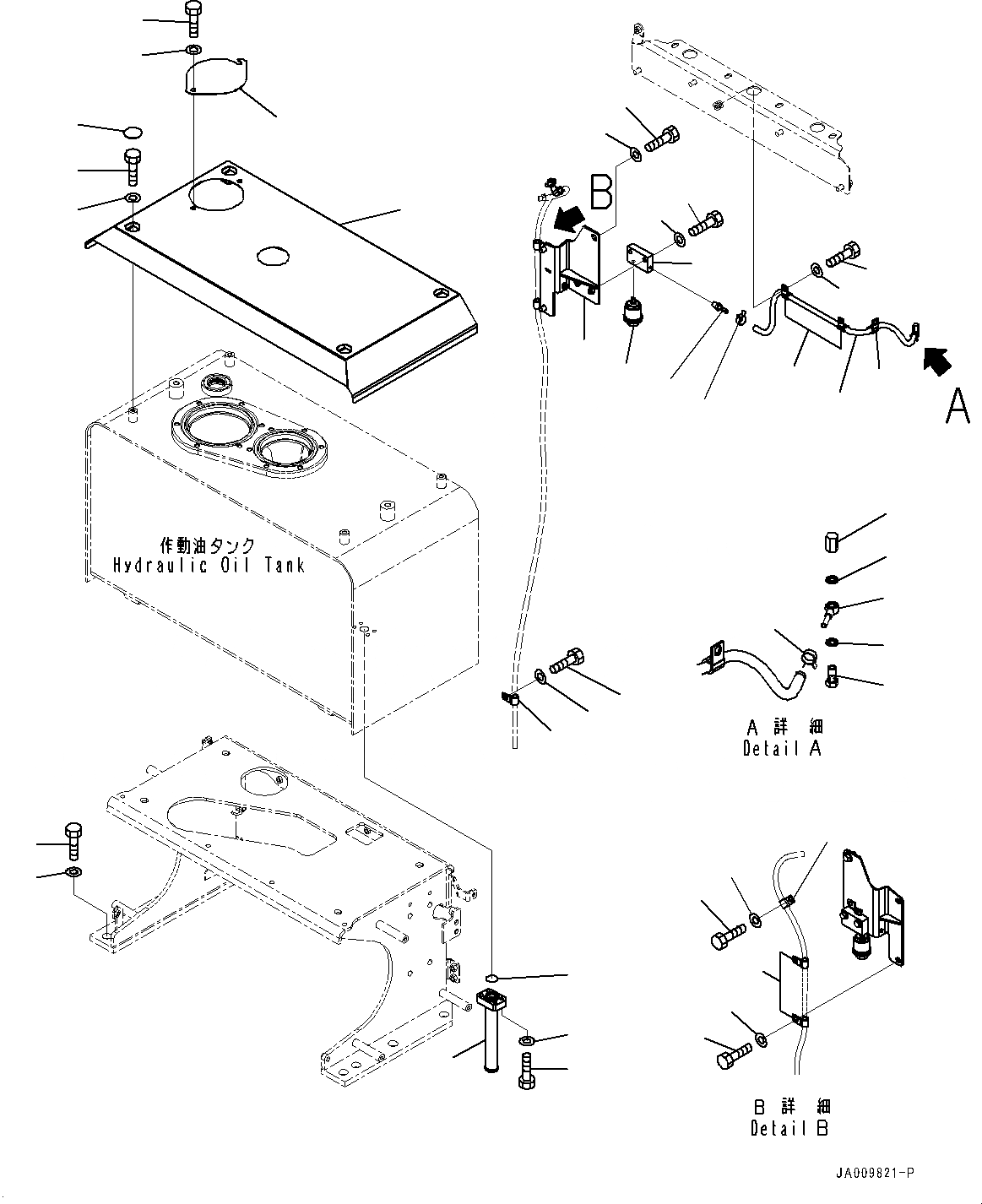 Схема запчастей Komatsu WA470-7 - ГИДР. БАК., КРЫШКАAND ИНДИКАТОР ПЫЛИ (№-) ГИДР. БАК., С ЭКСТРЕНН. УПРАВЛ., АВТОМАТИЧ. УПРАВЛ-Е ТИП