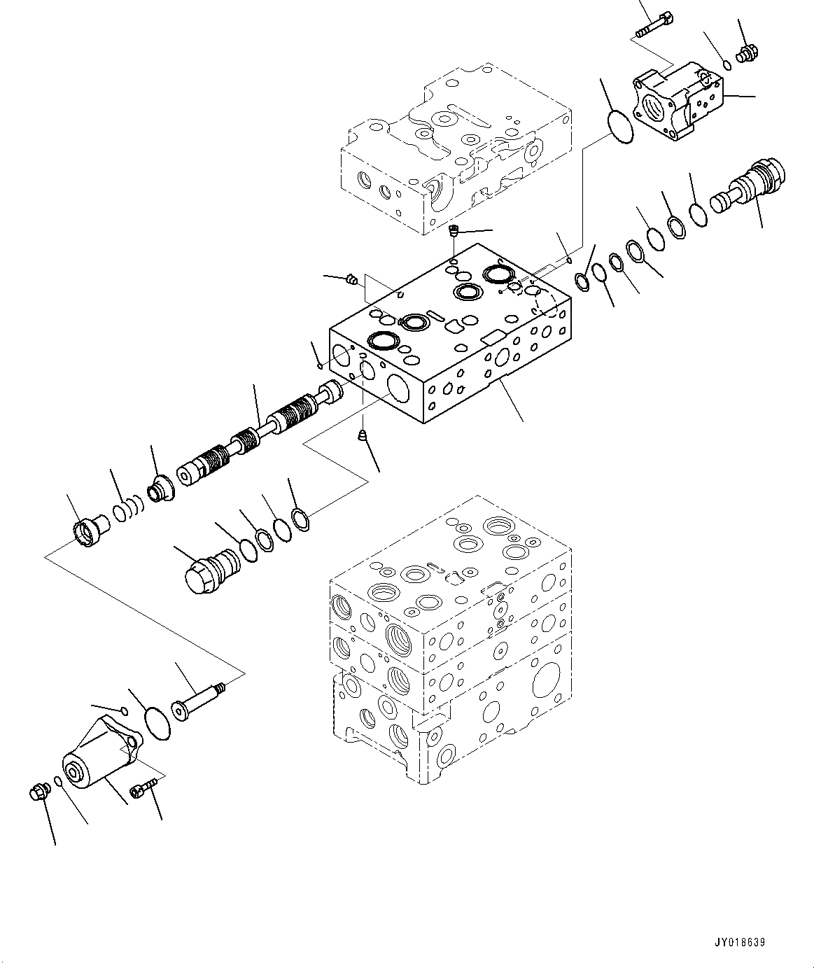 Схема запчастей Komatsu WA470-7 - ГИДРАВЛ МАСЛ. УПРАВЛЯЮЩ. КЛАПАН, -КЛАПАН (9/) (№-) ГИДРАВЛ МАСЛ. УПРАВЛЯЮЩ. КЛАПАН, С 2-Х СЕКЦИОНН. УПРАВЛЯЮЩ. КЛАПАН