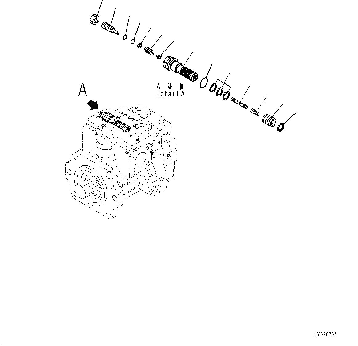 Схема запчастей Komatsu WA470-7 - ГИДРАВЛ МАСЛ. НАСОС, ПОГРУЗ. НАСОС (/) (№-) ГИДРАВЛ МАСЛ. НАСОС, С ЭКСТРЕНН. УПРАВЛ., АВТОМАТИЧ. УПРАВЛ-Е ТИП