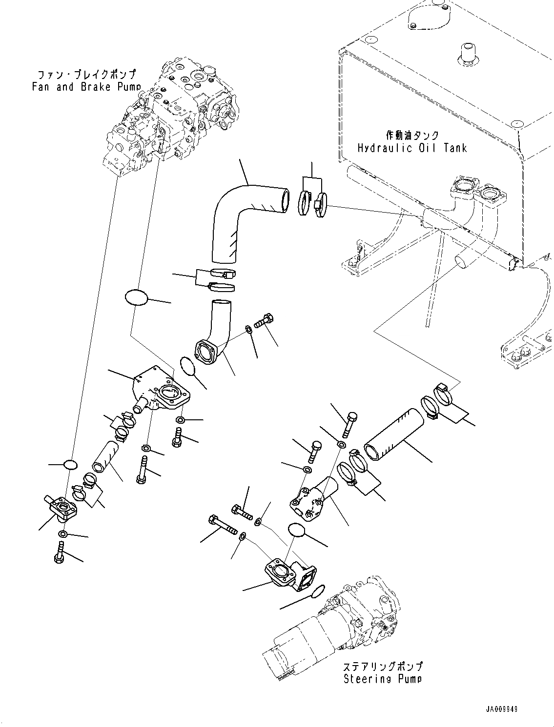 Схема запчастей Komatsu WA470-7 - ГИДРАВЛ МАСЛ. НАСОС, ВСАСЫВ. ТРУБЫ (№-) ГИДРАВЛ МАСЛ. НАСОС, С ЭКСТРЕНН. УПРАВЛ., АВТОМАТИЧ. УПРАВЛ-Е ТИП