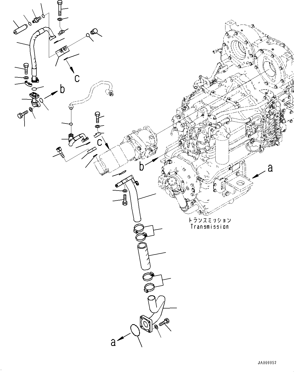 Схема запчастей Komatsu WA470-7 - ГИДРАВЛ МАСЛ. НАСОС, ТРАНСМИССИЯ, ВСАСЫВ. ТРУБЫ (№-) ГИДРАВЛ МАСЛ. НАСОС, С ЭКСТРЕНН. УПРАВЛ., АВТОМАТИЧ. УПРАВЛ-Е ТИП