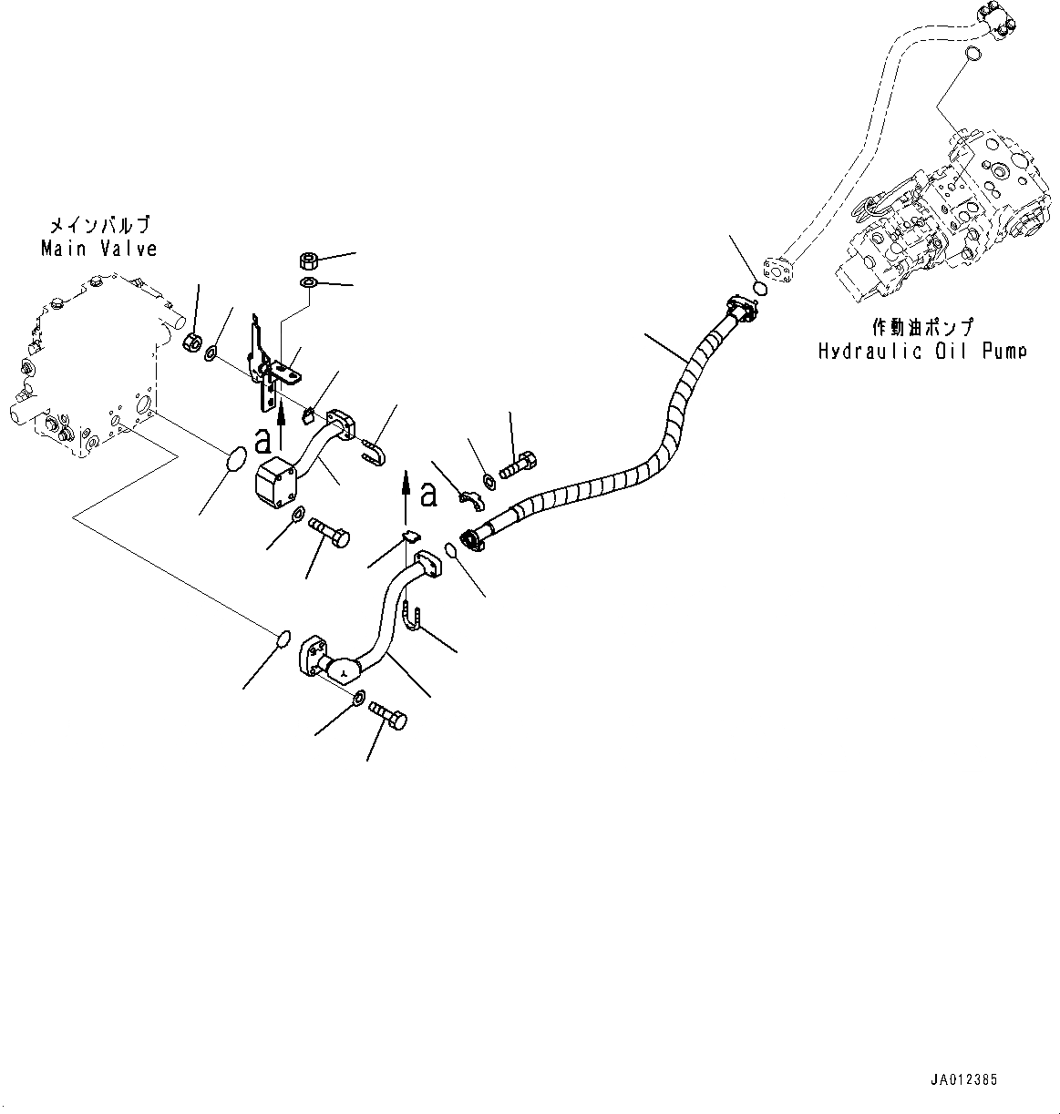 Схема запчастей Komatsu WA470-7 - ГИДРОЛИНИЯ, ПОДАЮЩ. ТРУБЫ (№-) ГИДРОЛИНИЯ, С 2-Х СЕКЦИОНН. УПРАВЛЯЮЩ. КЛАПАН
