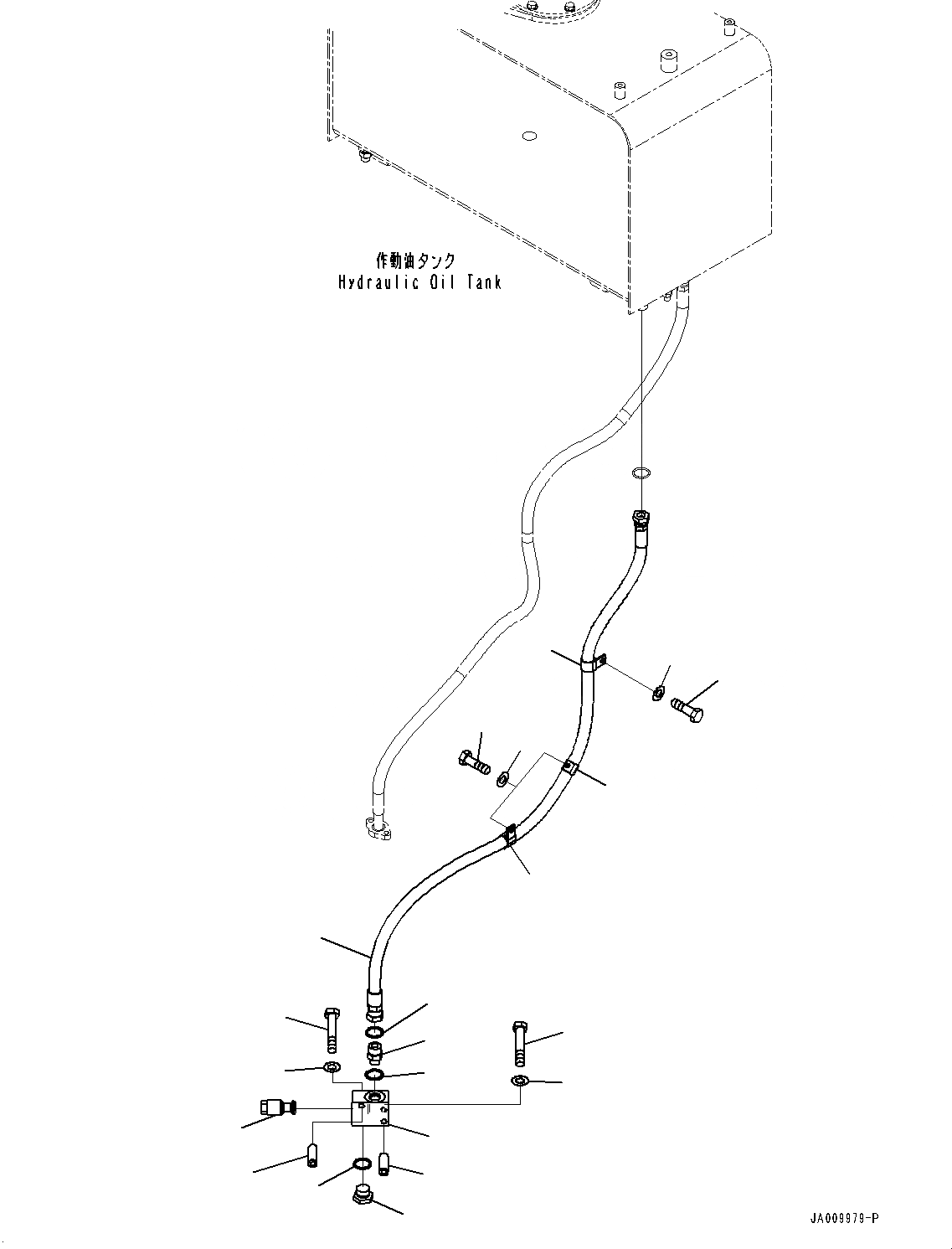 Схема запчастей Komatsu WA470-7 - ГИДРОЛИНИЯ, T БЛОК ДРЕНАЖН. ТРУБЫ (№-) ГИДРОЛИНИЯ, С 3-Х СЕКЦ. КОНТР. КЛАПАНОМ