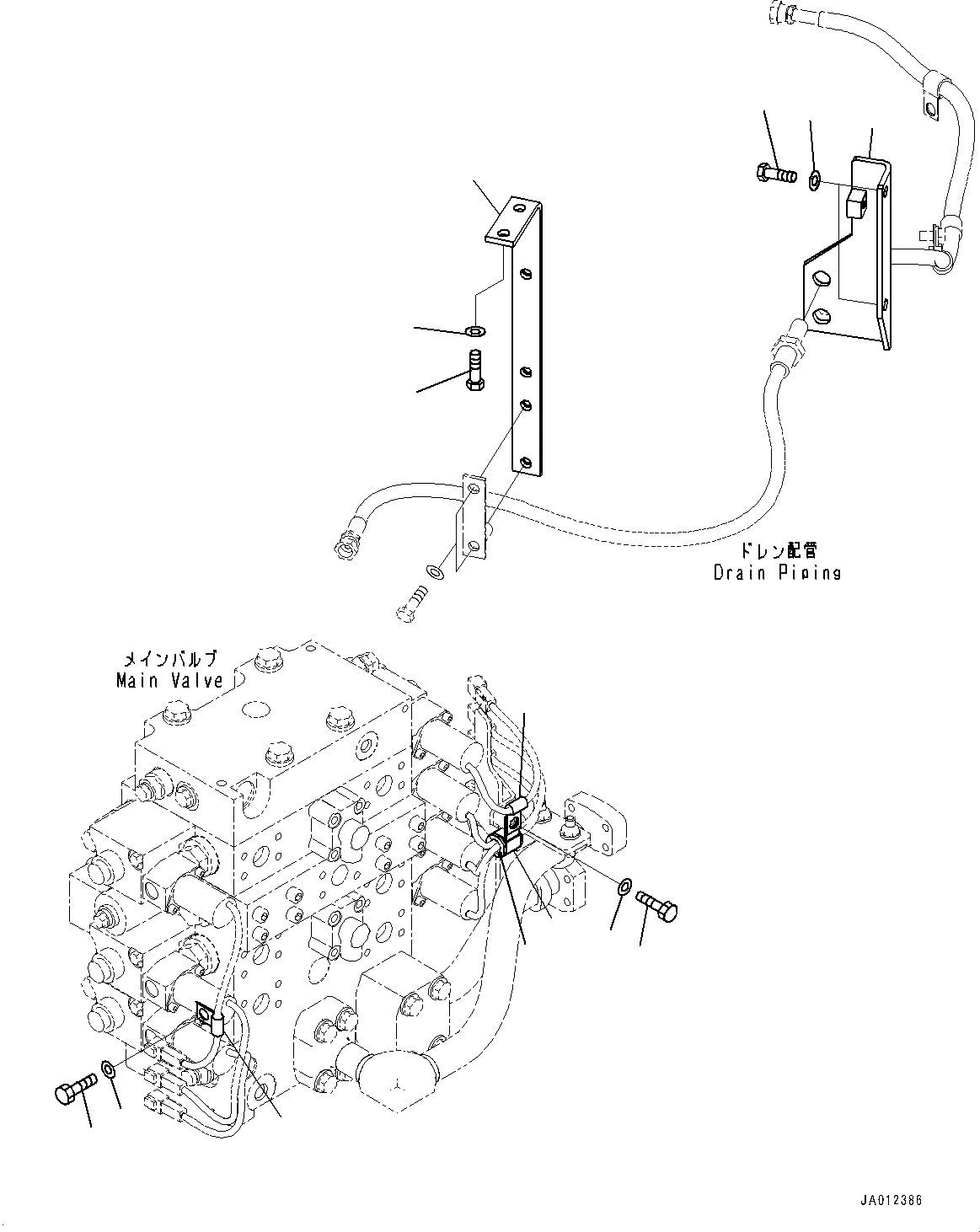 Схема запчастей Komatsu WA470-7 - ГИДРОЛИНИЯ, ТРУБЫ КРЕПЛЕНИЕ (№-) ГИДРОЛИНИЯ, С 3-Х СЕКЦ. КОНТР. КЛАПАНОМ