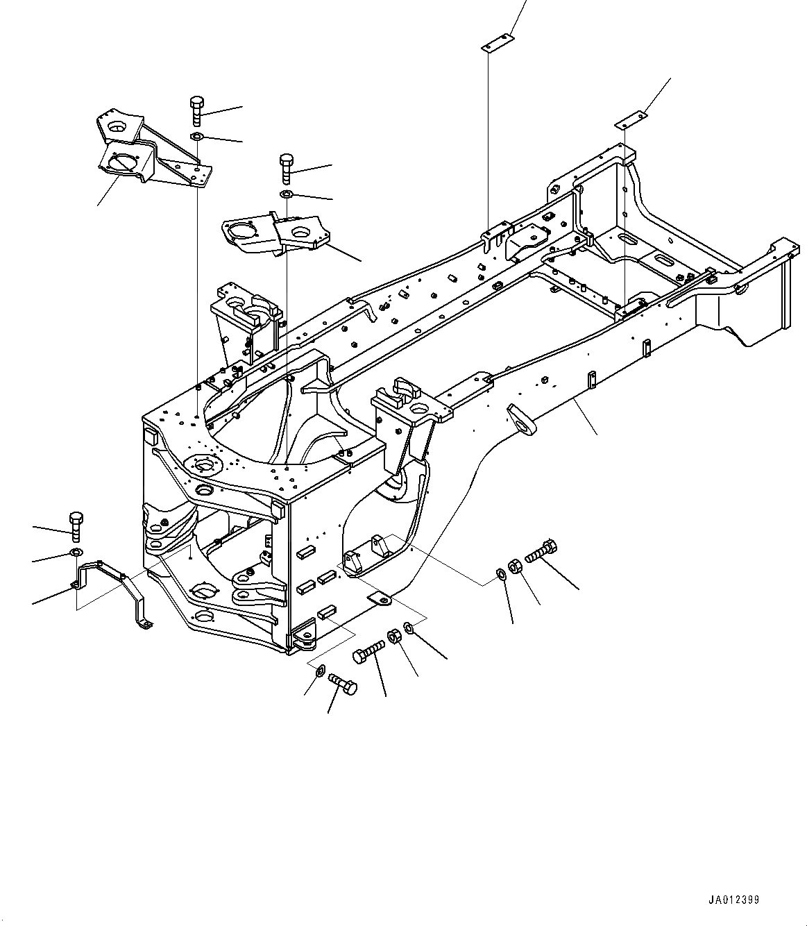 Схема запчастей Komatsu WA470-7 - ЗАДН. РАМА (№-) ЗАДН. РАМА, С АВТОМАТИЧ.-СИСТ. СМАЗКИ СИСТЕМА