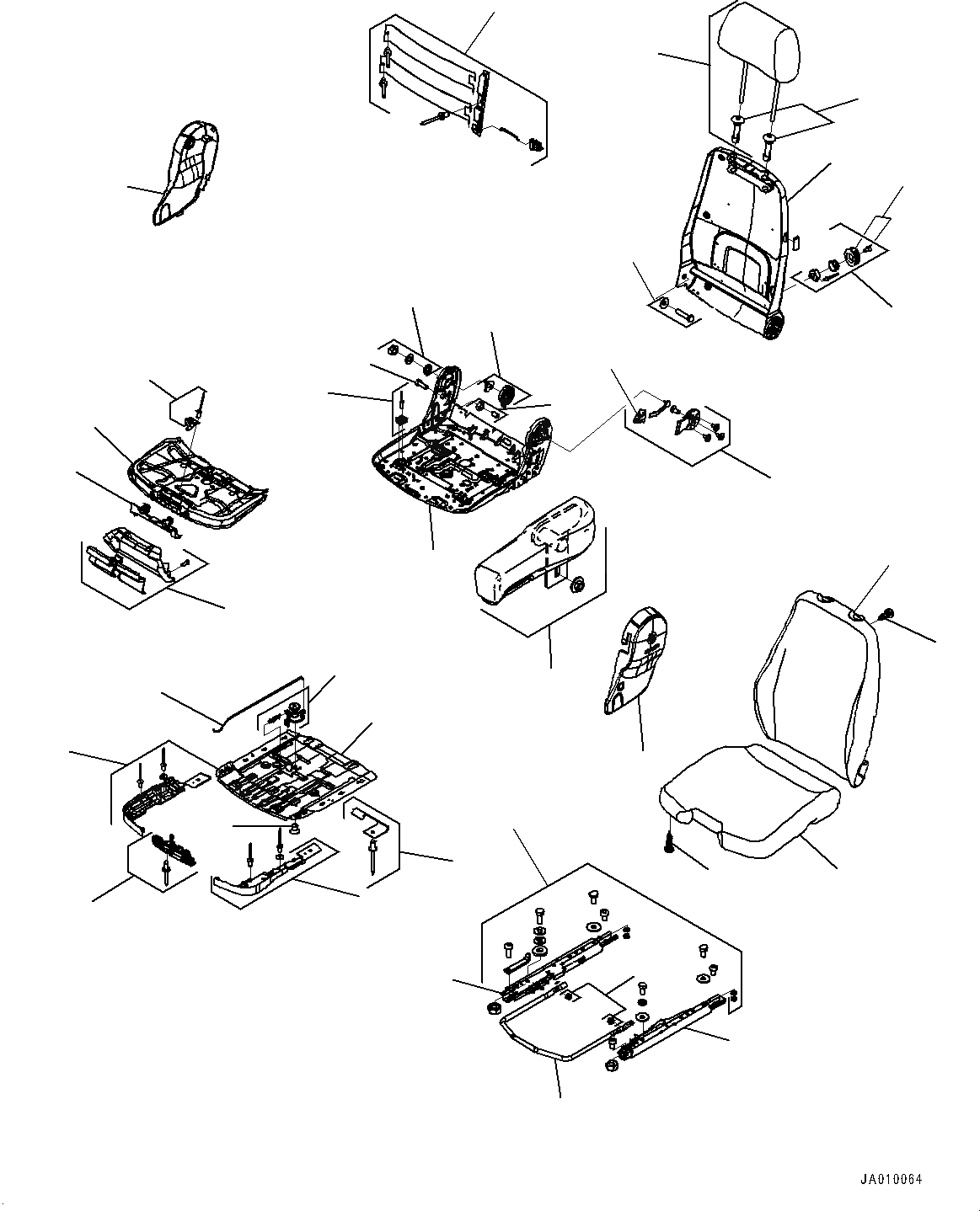 Схема запчастей Komatsu WA470-7 - СИДЕНЬЕ ОПЕРАТОРА, ВНУТР. ЧАСТИ (/) (№-) СИДЕНЬЕ ОПЕРАТОРА, GRAMMER