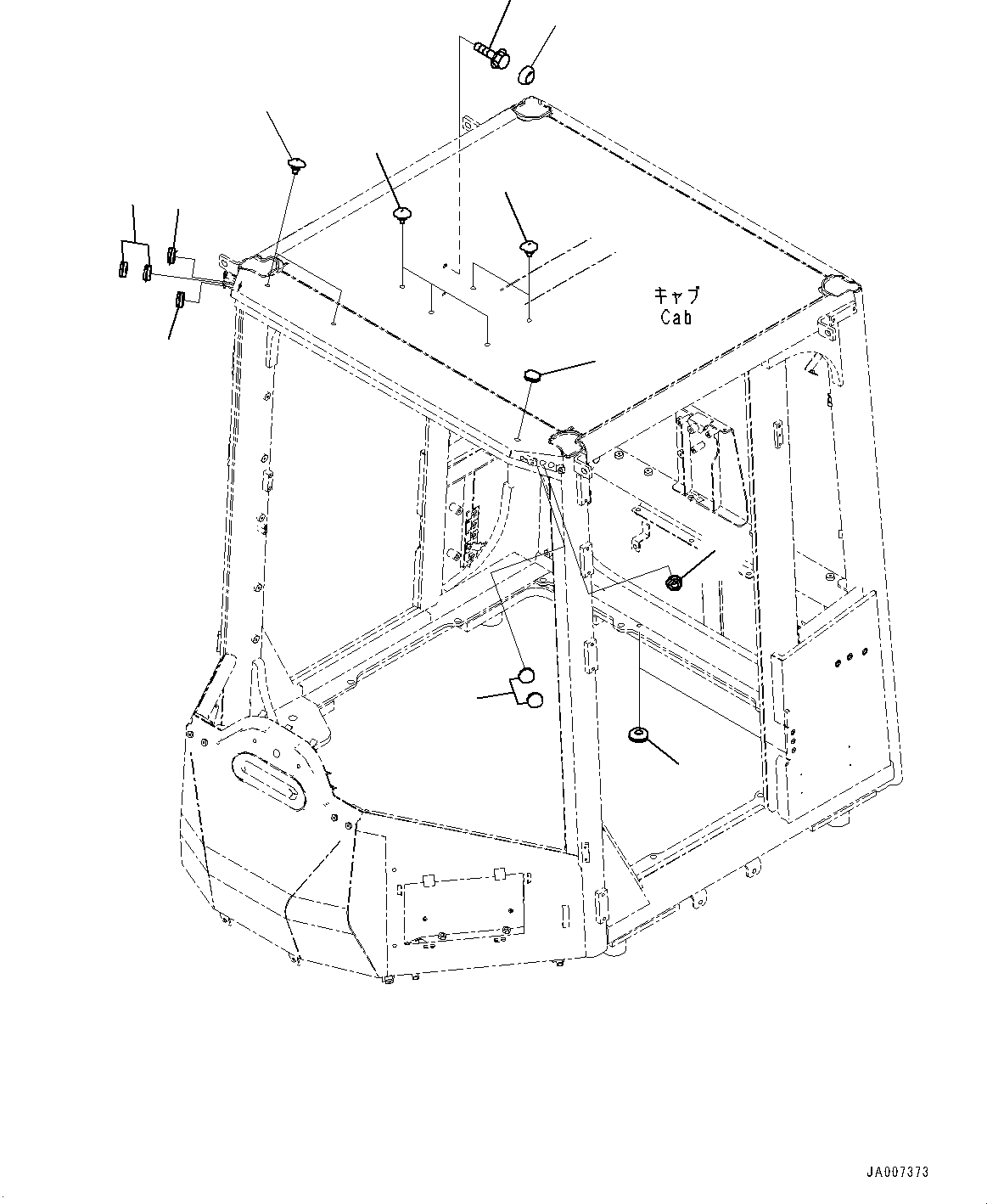 Схема запчастей Komatsu WA470-7 - КАБИНА ROPS И ОСНОВН. КОНСТРУКЦИЯ ГРУППА, КРЫШКА (№-) КАБИНА ROPS И ОСНОВН. КОНСТРУКЦИЯ ГРУППА, ДВУСТОРОНН. РАМА ОКНА