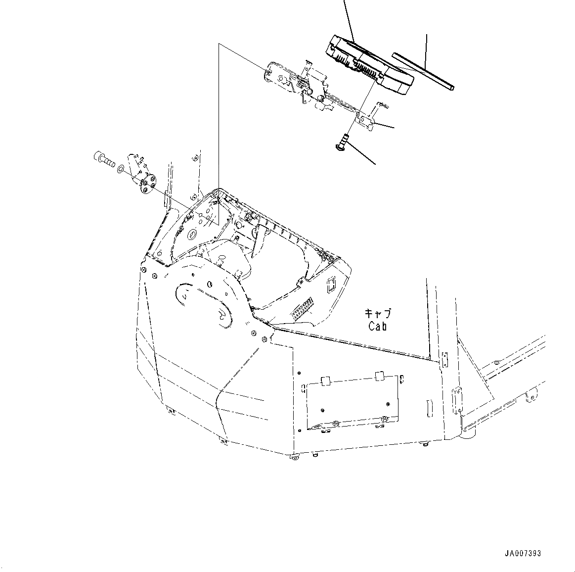 Схема запчастей Komatsu WA470-7 - КАБИНА ROPS И ОСНОВН. КОНСТРУКЦИЯ ГРУППА, ОСНОВН. МОНИТОР (№-) КАБИНА ROPS И ОСНОВН. КОНСТРУКЦИЯ ГРУППА, ДВУСТОРОНН. РАМА ОКНА
