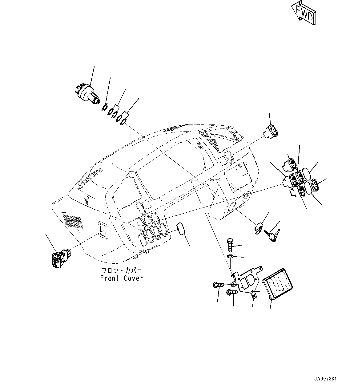 Схема запчастей Komatsu WA470-7 - КАБИНА ROPS И ОСНОВН. КОНСТРУКЦИЯ ГРУППА, ПОЛ, ПЕРЕКЛЮЧАТЕЛЬ (№-) КАБИНА ROPS И ОСНОВН. КОНСТРУКЦИЯ ГРУППА, ДВУСТОРОНН. РАМА ОКНА, С ДЖОЙСТИК СИСТЕМАУПРАВЛЕНИЯ ПОВОРОТОМ