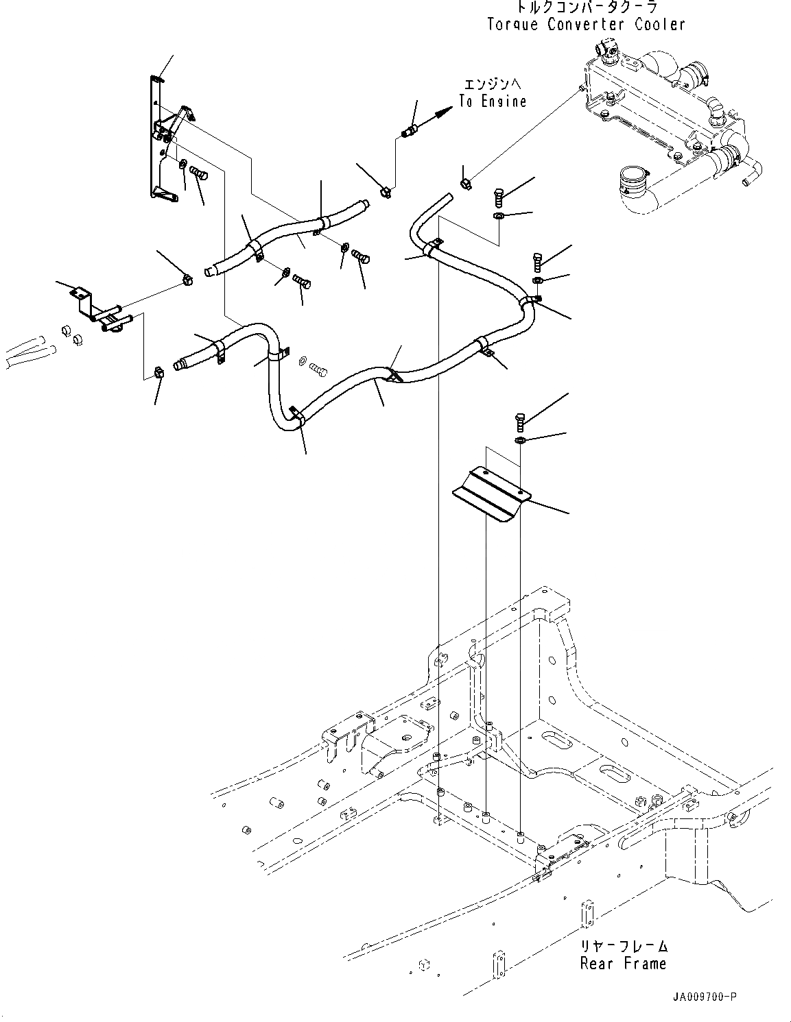 Схема запчастей Komatsu WA470-7 - ГИДР. ПРОВОД. ОБОГРЕВАТЕЛЯ (№-) ГИДР. ПРОВОД. ОБОГРЕВАТЕЛЯ