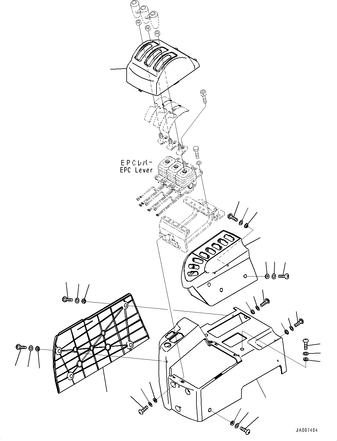 Схема запчастей Komatsu WA470-7 - УПРАВЛЕНИЕ ПОГРУЗКОЙ БЛОК, КРЫШКА(№-) УПРАВЛЕНИЕ ПОГРУЗКОЙ БЛОК, С -EPC РЫЧАГ УПРАВЛЕНИЕ ПОГРУЗКОЙ, ПЕРЕД. РЕВЕРС ПЕРЕКЛЮЧАТЕЛЬ