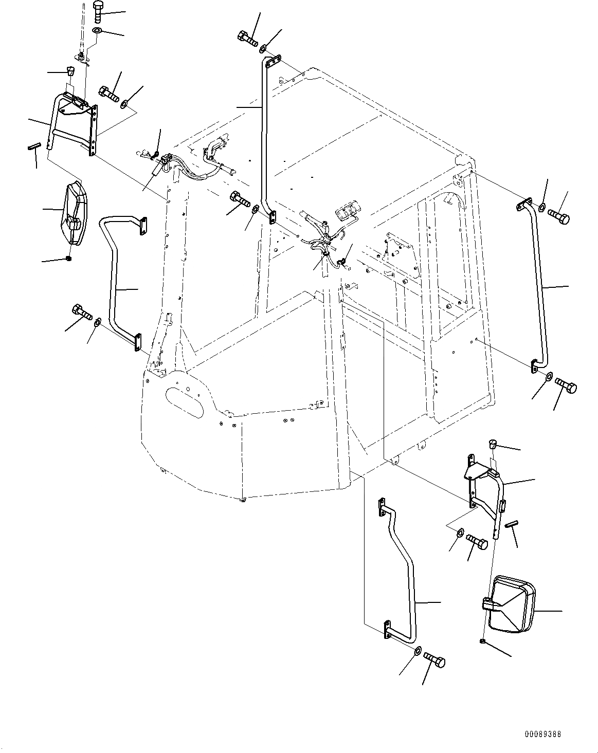 Схема запчастей Komatsu WA470-7 - ЗЕРКАЛА(№-) MIRROR, БЕЗ NUMBER ПЛАСТИНА
