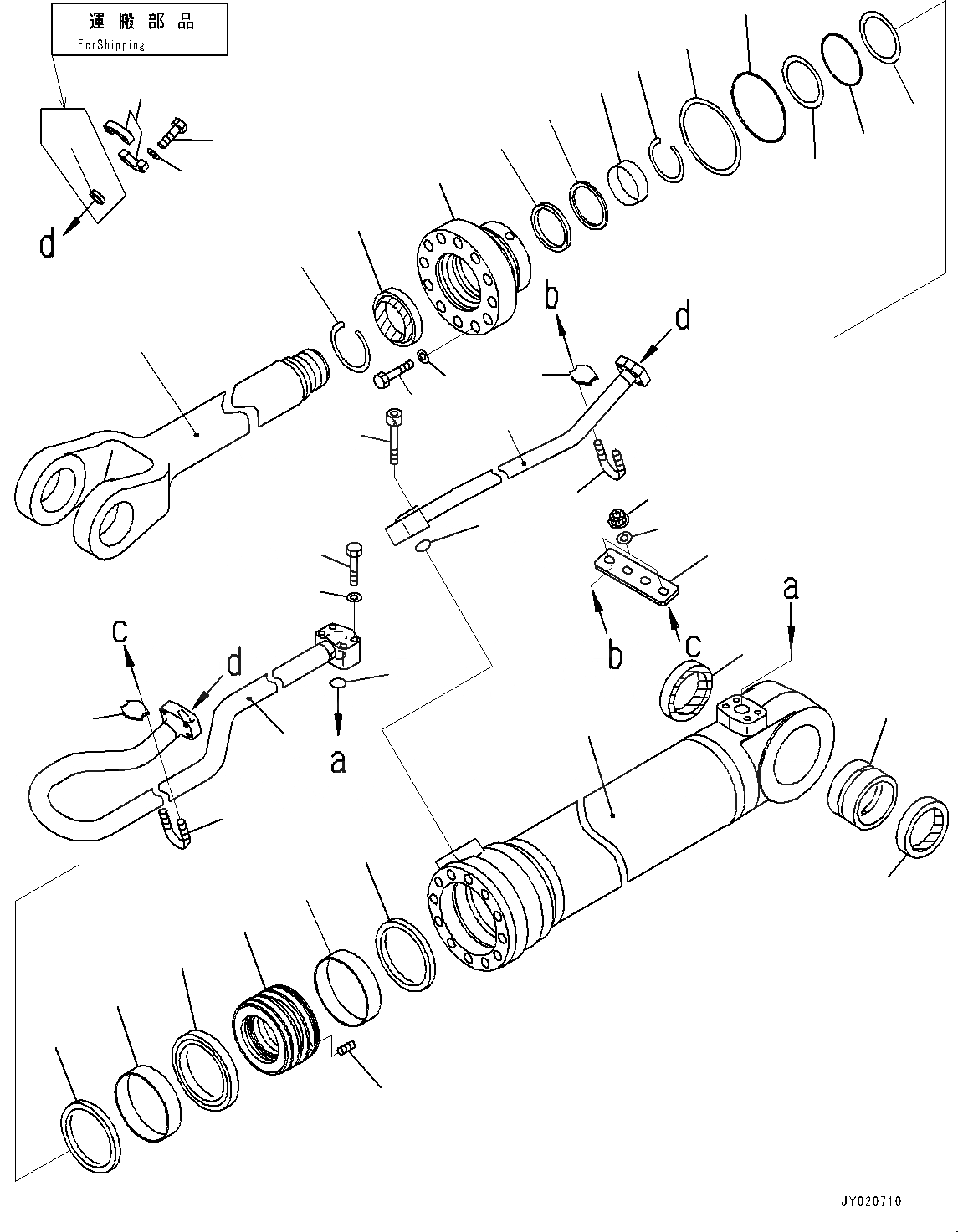 Схема запчастей Komatsu WA470-7 - ГИДРОЦИЛИНДР ПОДЪЕМА, ЛЕВ. (№-) ГИДРОЦИЛИНДР ПОДЪЕМА, С АВТОМАТИЧ.-СИСТ. СМАЗКИ СИСТЕМА