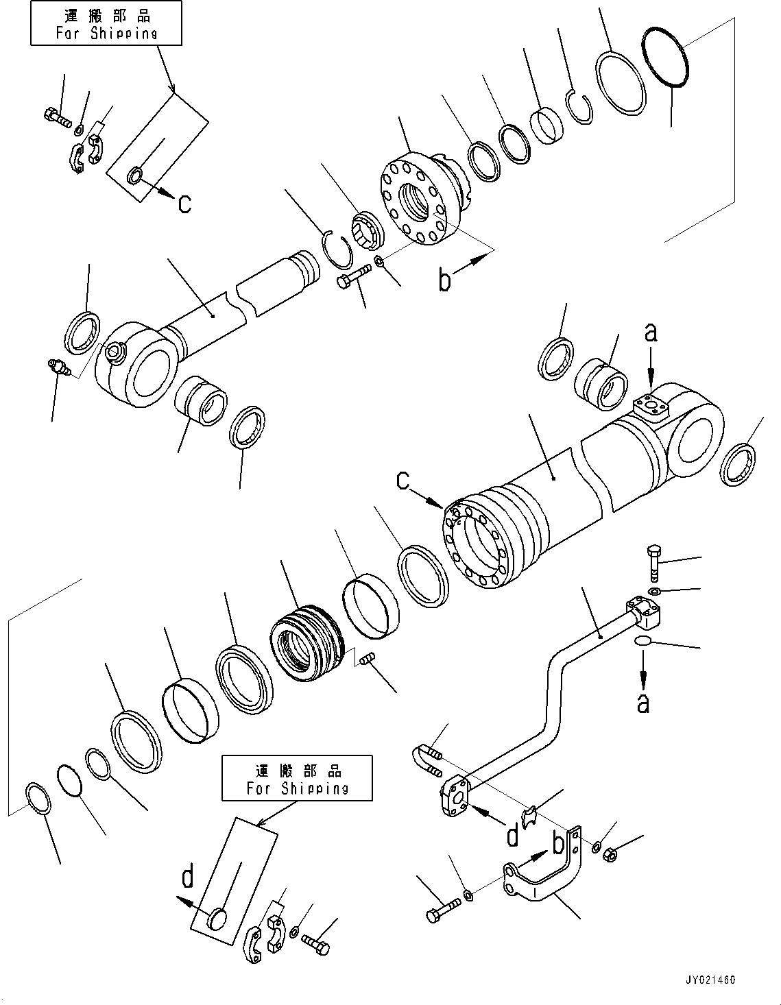 Схема запчастей Komatsu WA470-7 - ЦИЛИНДР КОВША, ВНУТР. ЧАСТИ (№-) ЦИЛИНДР КОВША, С ВЫСОК. ПОДЪЕМ РУКОЯТЬ