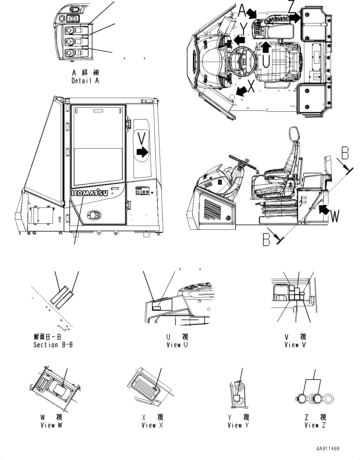 Схема запчастей Komatsu WA470-7 - ТАБЛИЧКИ, ИНТЕРЬЕР (№-) ТАБЛИЧКИ, ФРАНЦИЯ, ДЛЯ QUEBEC CANADA, С EPC MULTI-FUNCTION MONO РЫЧАГ