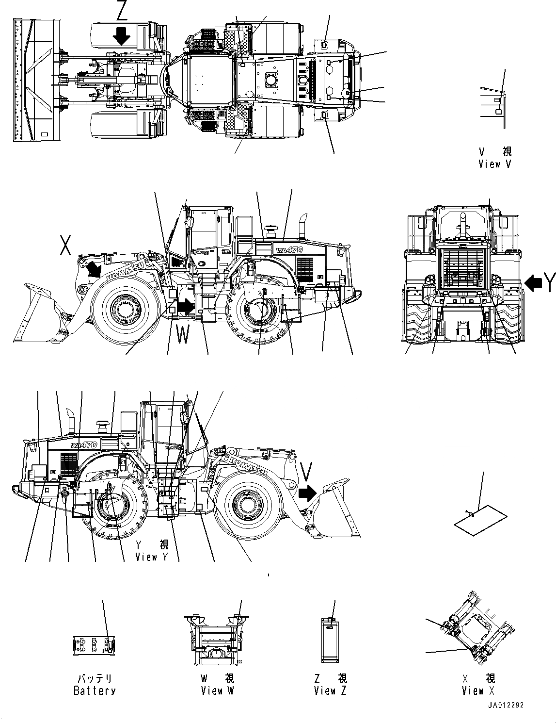 Схема запчастей Komatsu WA470-7 - ТАБЛИЧКИ, EXTERIOR (№-) ТАБЛИЧКИ, ФРАНЦИЯ, ДЛЯ QUEBEC CANADA, С EPC MULTI-FUNCTION MONO РЫЧАГ