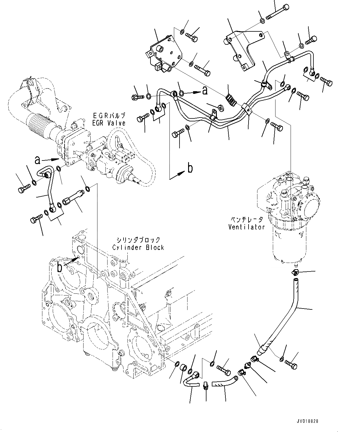 Схема запчастей Komatsu SAA6D125E-6C - KOMATSU ЗАКРЫТ.D CRANKКОРПУС ВЕНТИЛЯТОРILATION (KCCV), ХЛАДАГЕНТ ТРУБЫ (№7-) KOMATSU ЗАКРЫТ.D CRANKКОРПУС ВЕНТИЛЯТОРILATION (KCCV)