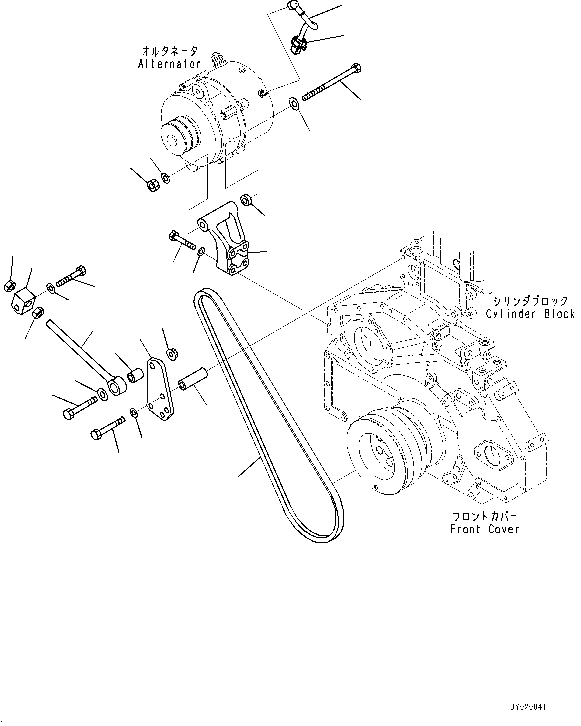 Схема запчастей Komatsu SAA6D125E-6C - ГЕНЕРАТОР, ЭЛЕМЕНТЫ КРЕПЛЕНИЯ (№7-) ГЕНЕРАТОР, 7AMP, ДЛЯ HARDENED ШКИВ