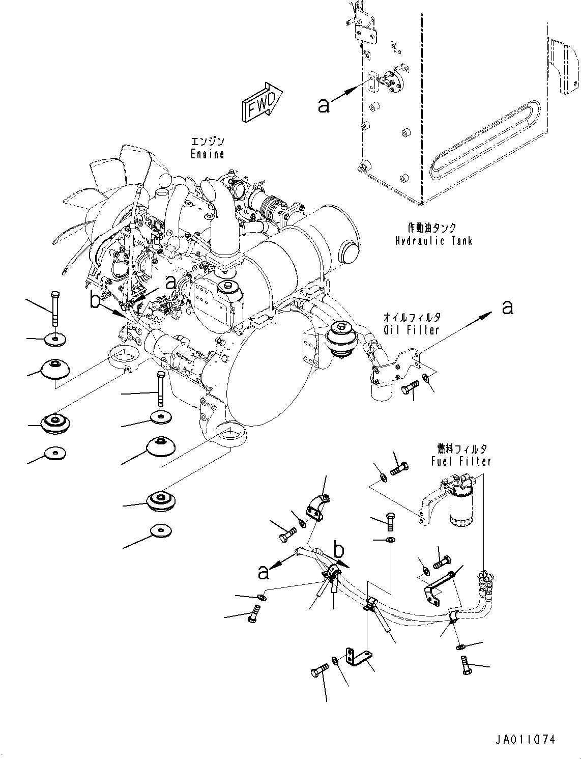 Схема запчастей Komatsu PC138USLC-10 - КРЕПЛЕНИЕ ДВИГАТЕЛЯ, ПОДУШКИ (№-) КРЕПЛЕНИЕ ДВИГАТЕЛЯ
