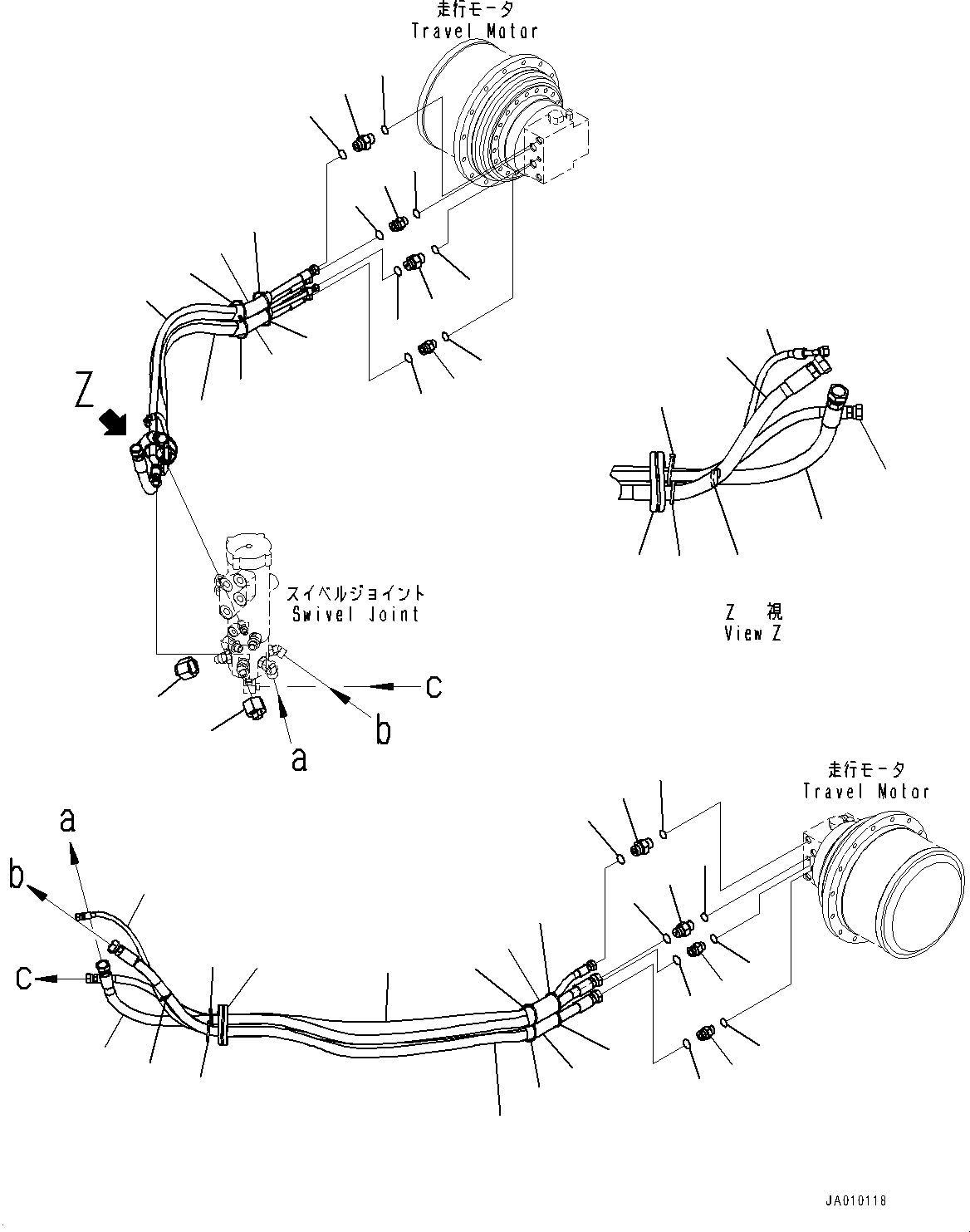 Схема запчастей Komatsu PC138USLC-10 - ХОД ТРУБЫ, ТРУБЫ (№-) ХОД ТРУБЫ, TRACTION UP КОНЕЧНАЯ ПЕРЕДАЧА 1 SPEED