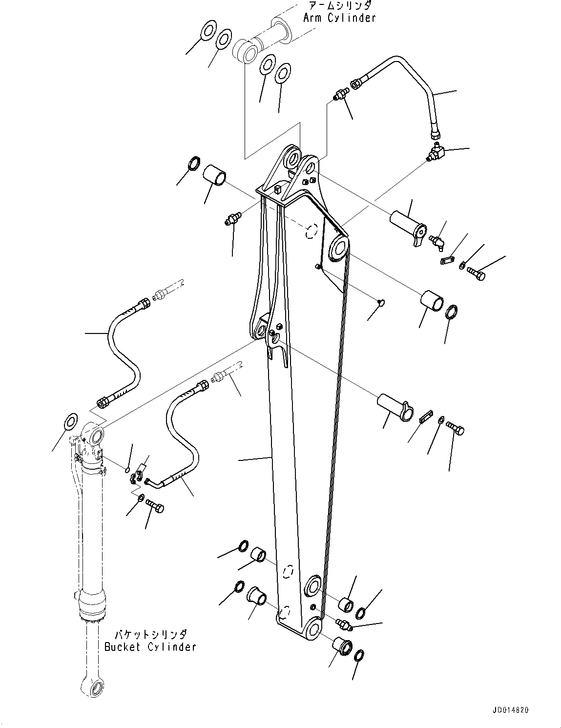 Схема запчастей Komatsu PC138USLC-10 - РУКОЯТЬ (№-) РУКОЯТЬ, MM