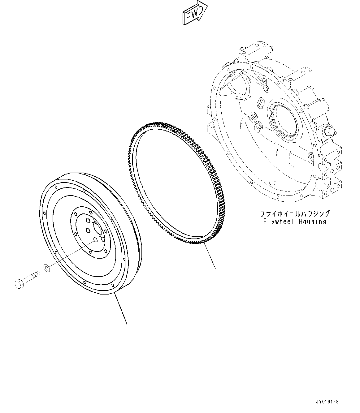 Схема запчастей Komatsu SAA4D95LE-6A - МАХОВИК (№7-) МАХОВИК
