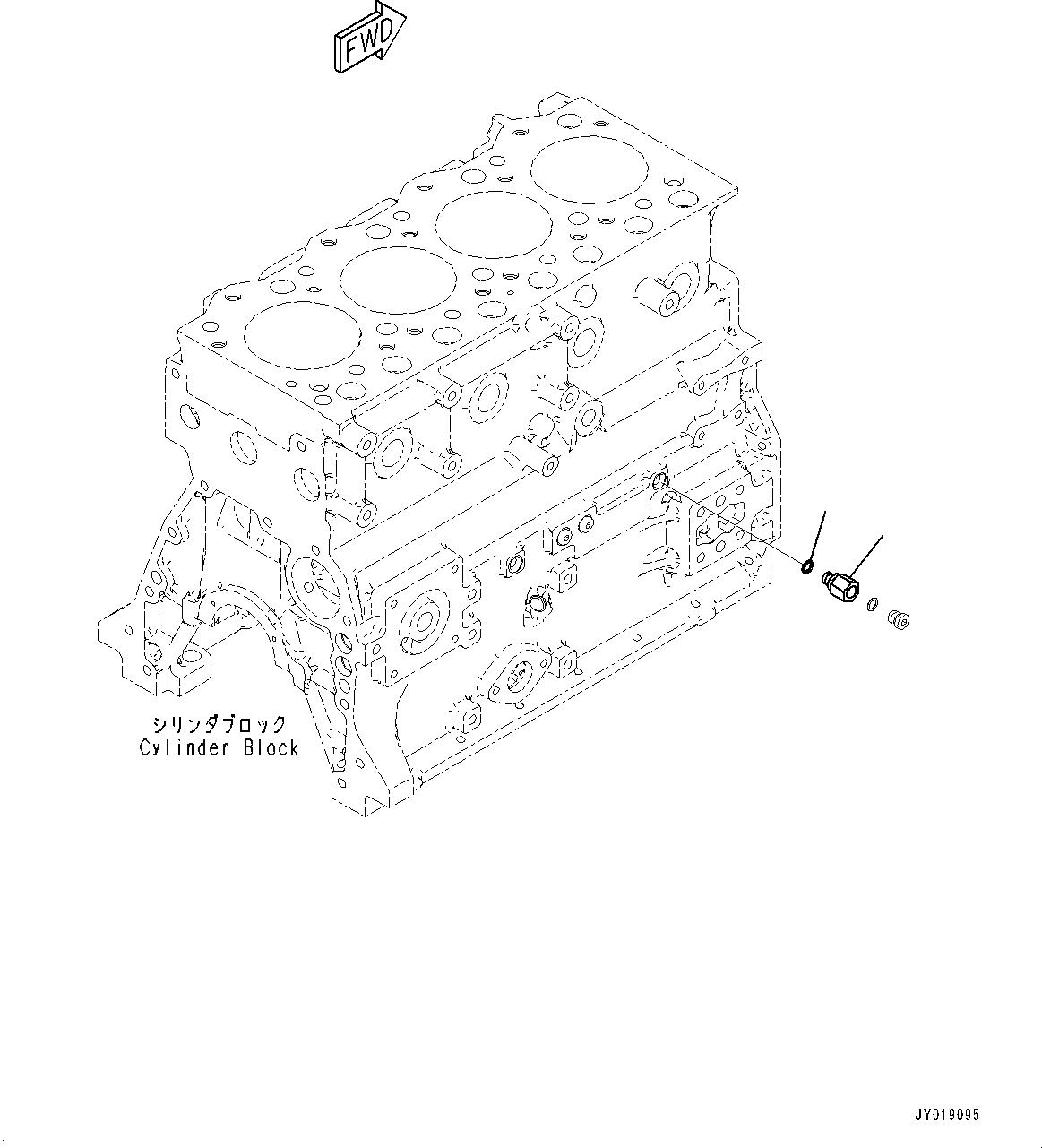 Схема запчастей Komatsu SAA4D95LE-6A - БЛОК ЦИЛИНДРОВ ЗАГЛУШКА (№7-) БЛОК ЦИЛИНДРОВ ЗАГЛУШКА