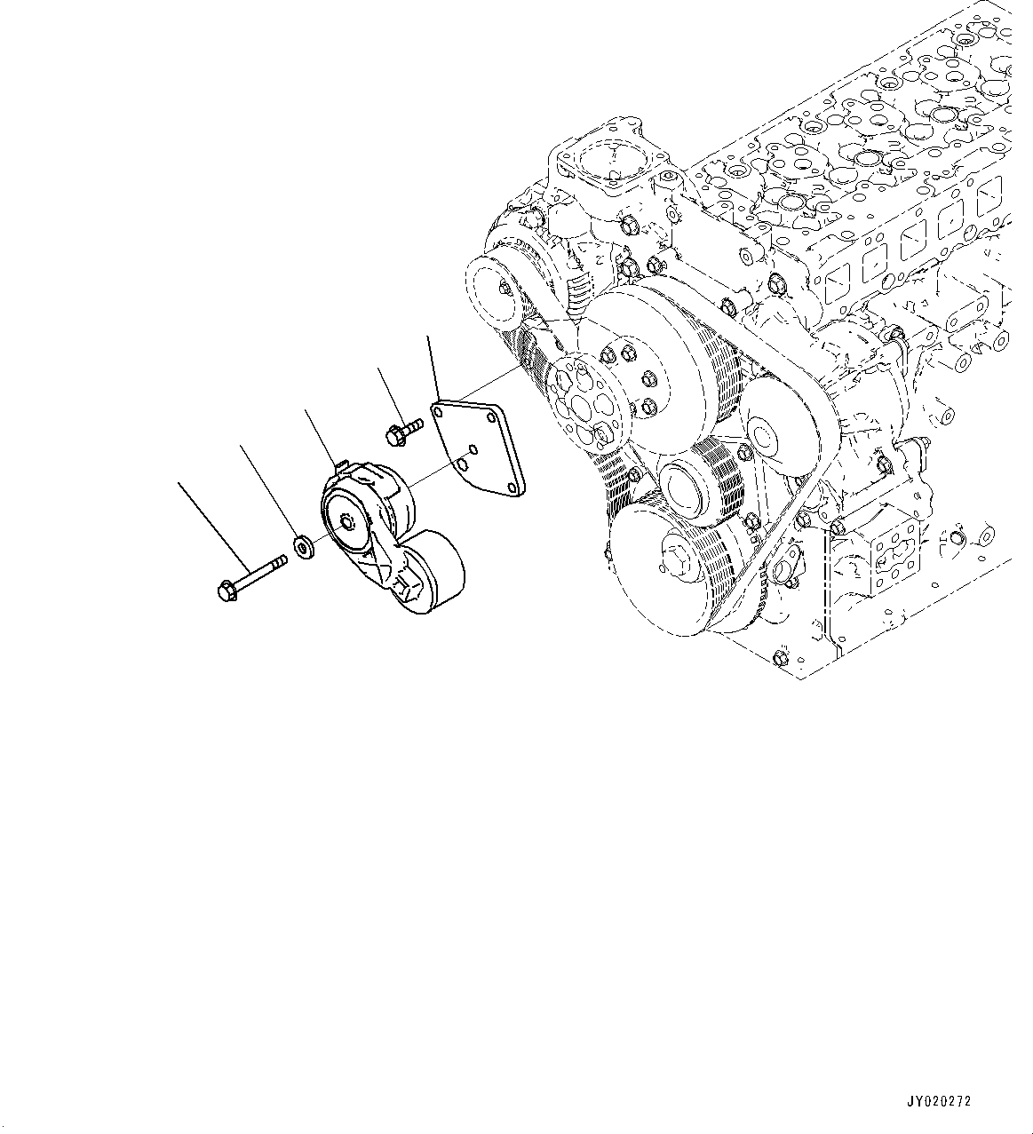 Схема запчастей Komatsu SAA4D95LE-6A - ВЕНТИЛЯТОР ОХЛАЖДЕНИЯ НАТЯЖИТЕЛЬ РЕМНЯ (№7-) ВЕНТИЛЯТОР ОХЛАЖДЕНИЯ НАТЯЖИТЕЛЬ РЕМНЯ