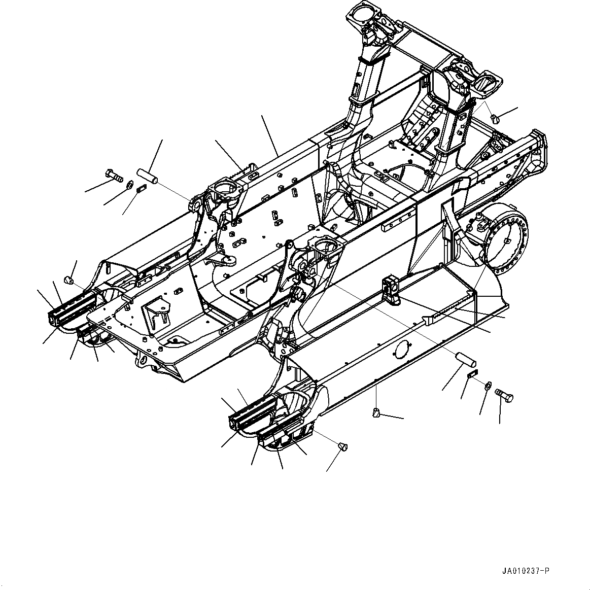 Схема запчастей Komatsu D37EX-23 - ОСНОВН. РАМА (№8-) ОСНОВН. РАМА