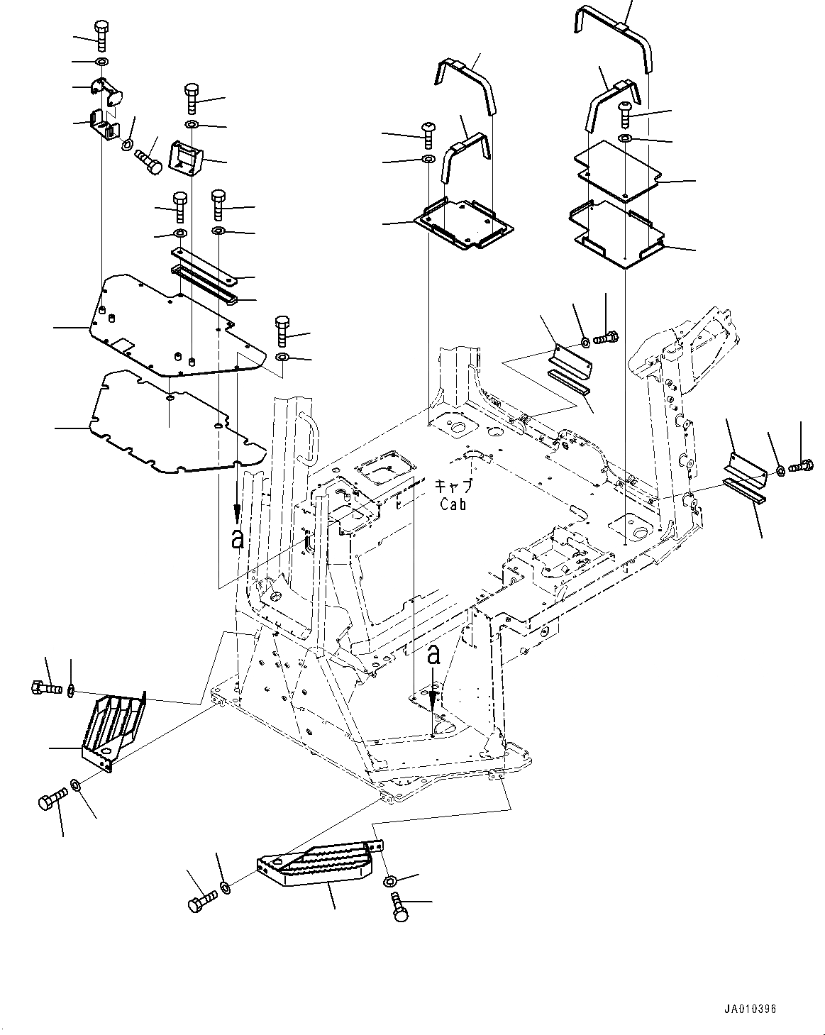 Схема запчастей Komatsu D37EX-23 - КАБИНА ЭЛЕКТР. БЛОК, СТУПЕНИ И КРЫШКА(№8-) КАБИНА ЭЛЕКТР. БЛОК, С ДОПОЛН. ЗАДН. ЛАМПА РАБОЧ. ОСВЕЩЕНИЯ, VOLT POWER ВЫПУСКН.