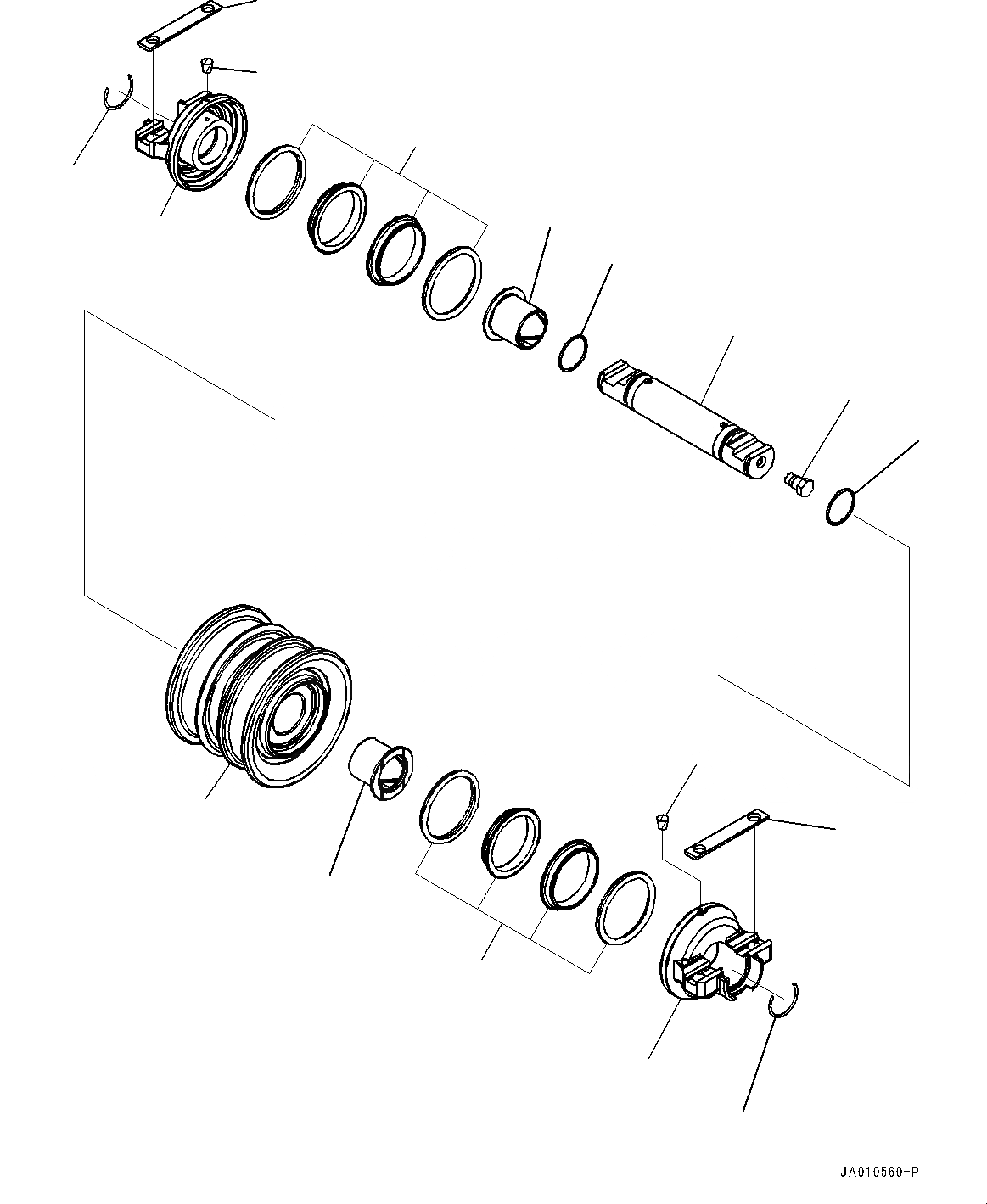 Схема запчастей Komatsu D37EX-23 - ОПОРНЫЙ КАТОК, ДВУБОРТН. (№8-) ОПОРНЫЙ КАТОК, PLUS ТИП ГУСЕНИЦЫ